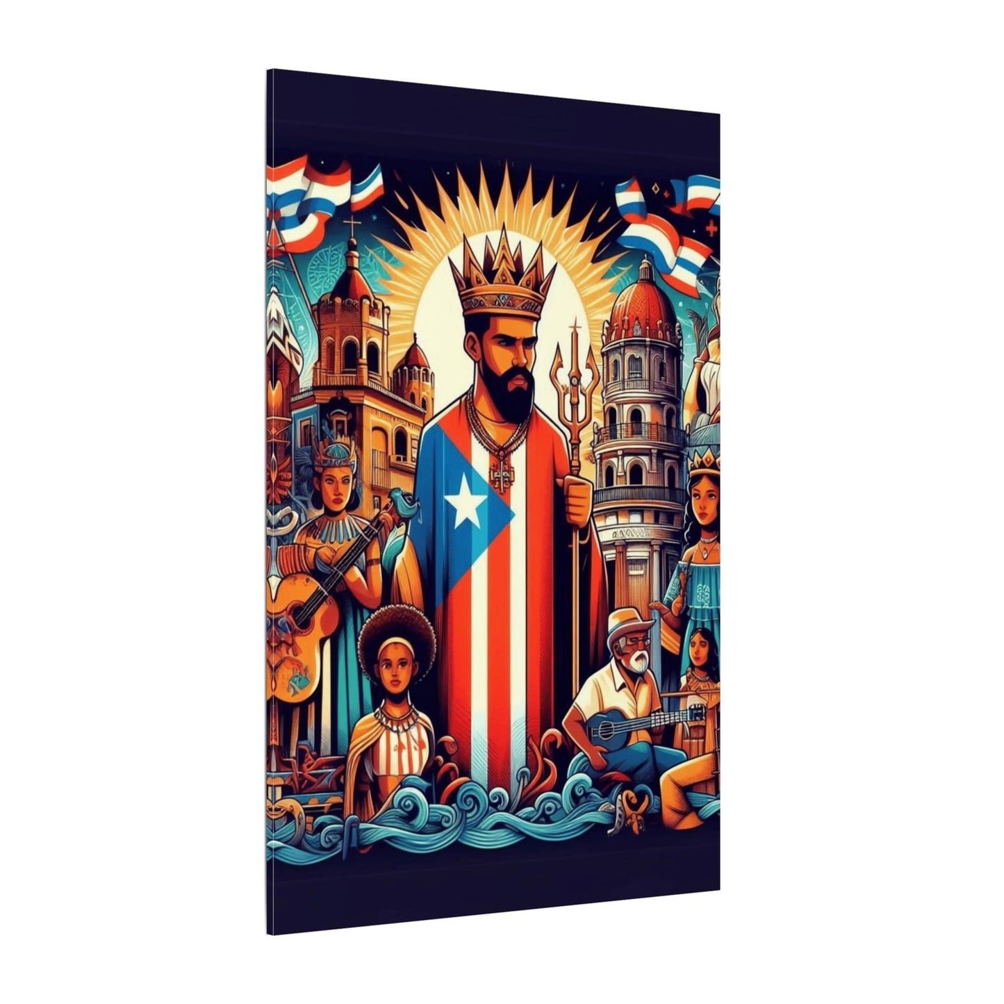 Vibrant Puerto Rican Art Canvas, Cultural Wall Decor, Celebration Decor, Unique Gift, Home Accent, Multi-Size