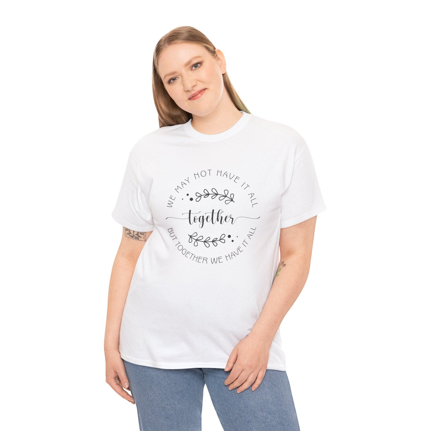 Together Floral Circle Tee  "Together" Inspirational Family Unity Shirt