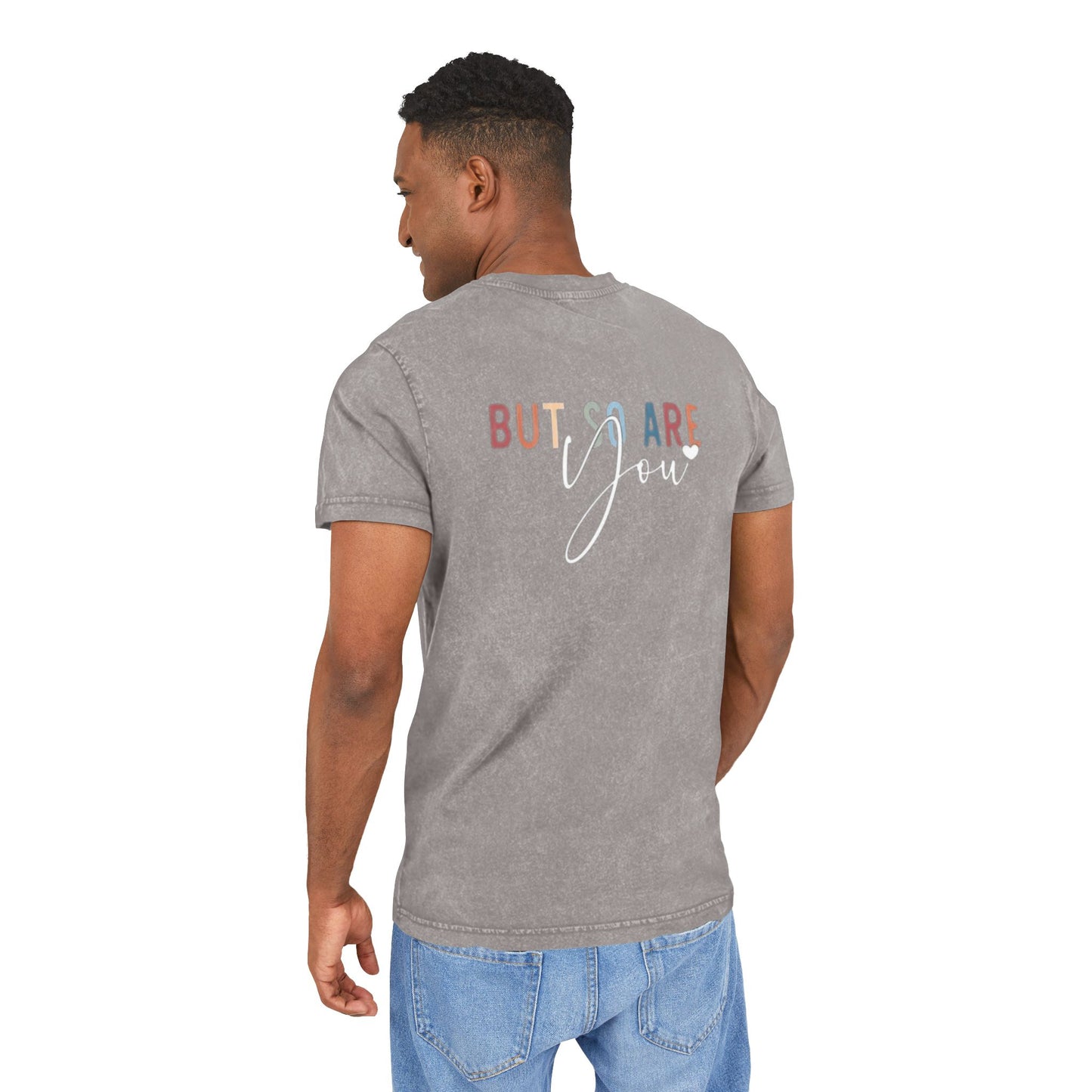 Acid Wash Tee  "Life Is Tough" Inspirational Retro Graphic T-Shirt