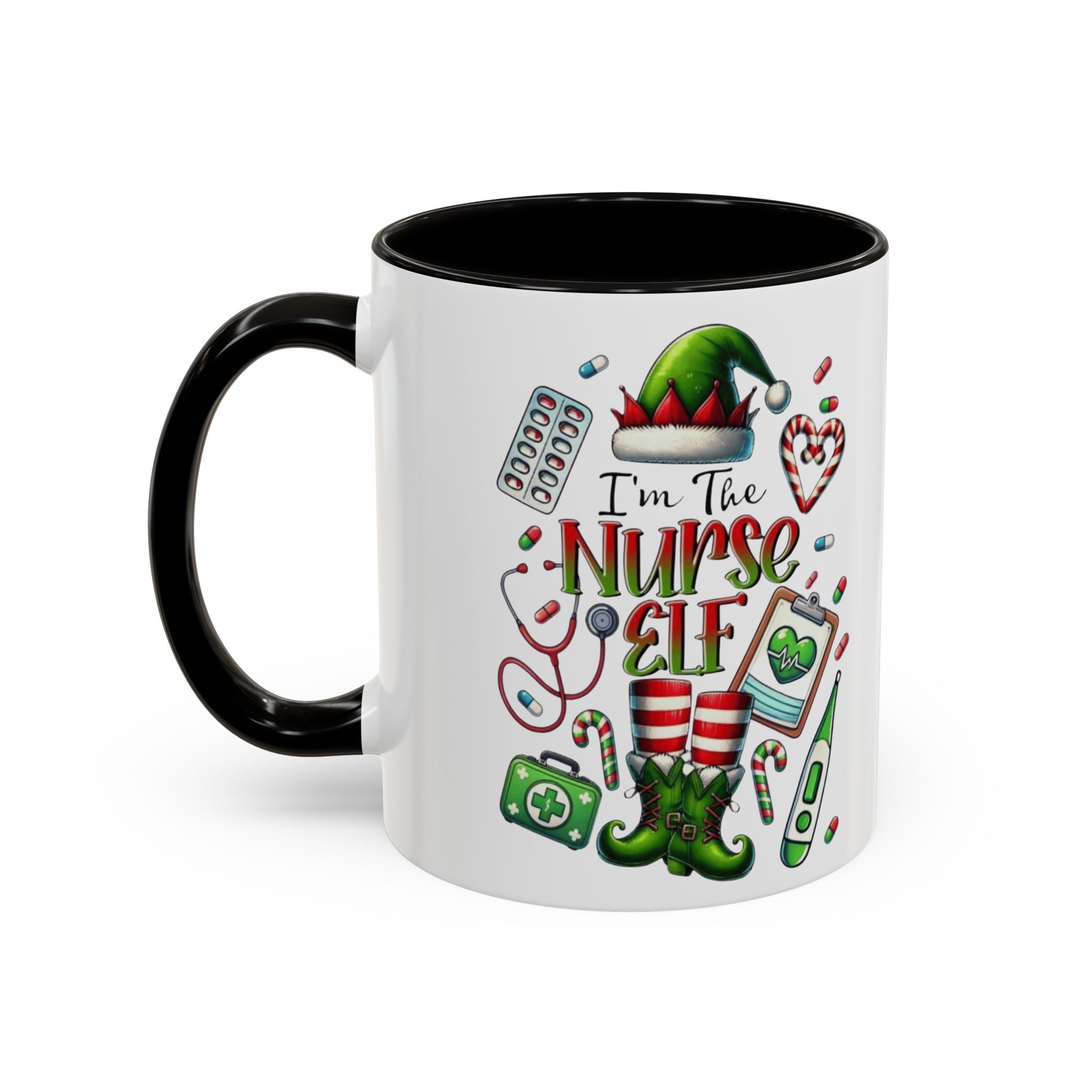 Nurse Elf Coffee Mug — Christmas Medical Holiday Gift (11oz & 15oz) Medical Christmas Mug