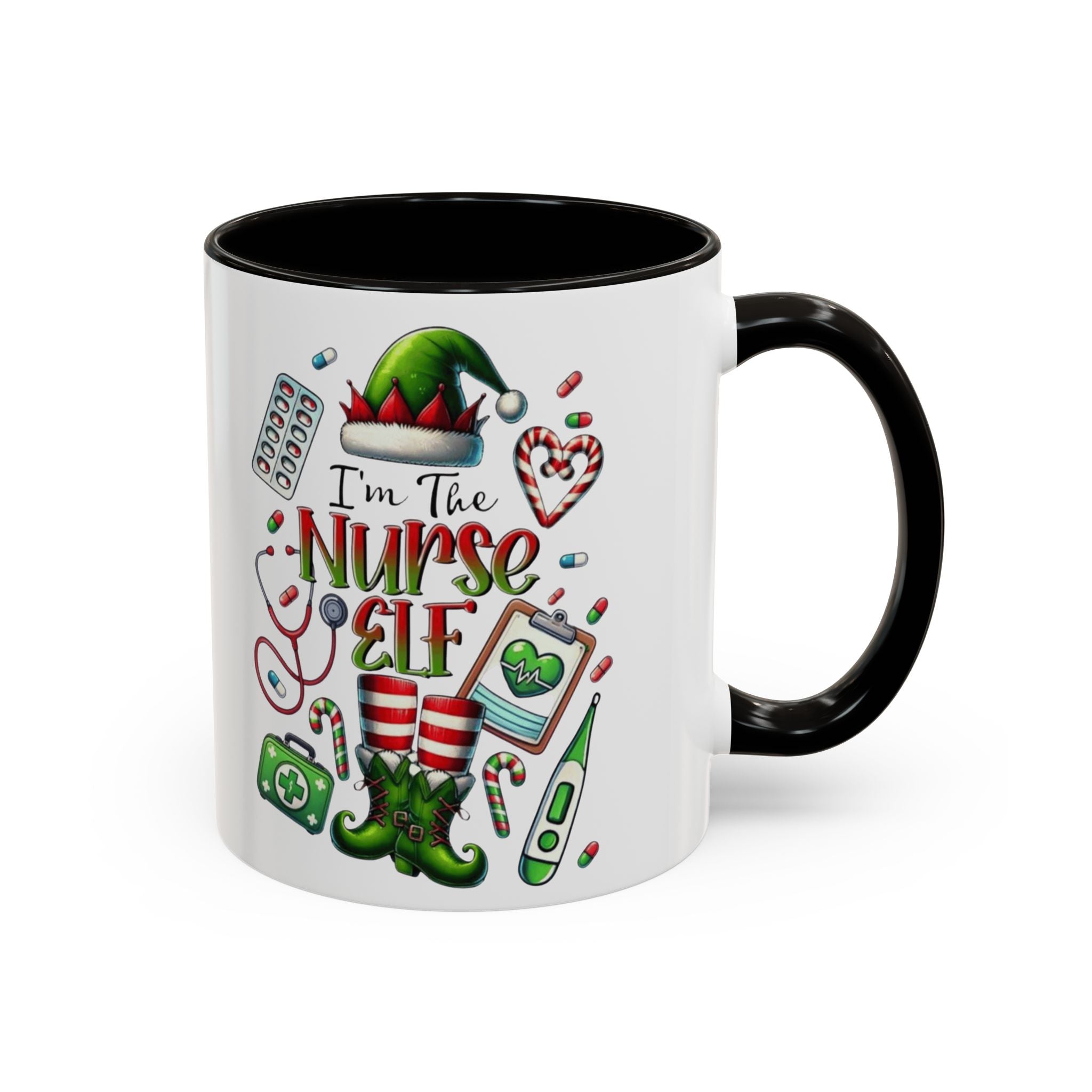 Nurse Elf Coffee Mug — Christmas Medical Holiday Gift (11oz & 15oz) Medical Christmas Mug