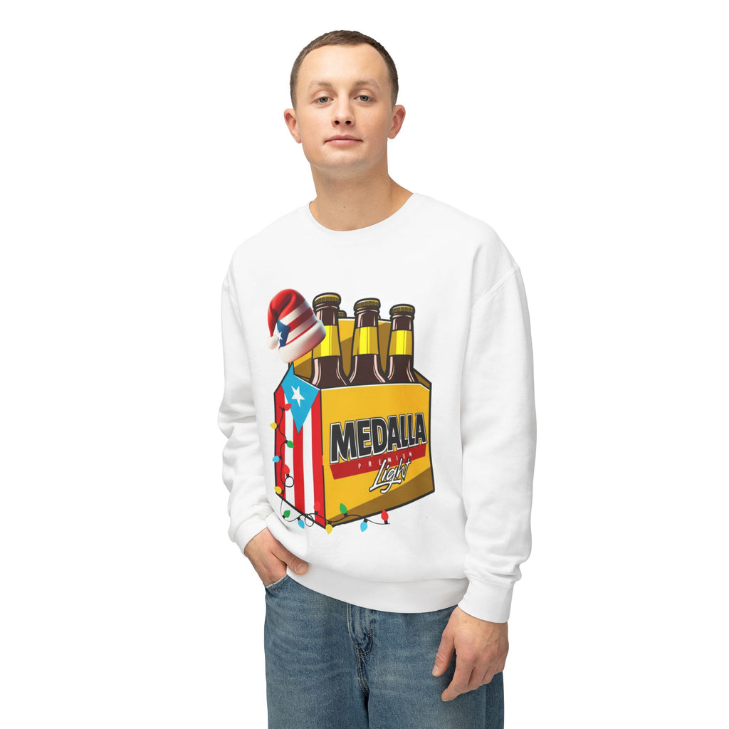 Medalla Light Puerto Rican Holiday Sweatshirt  Navidad Boricua Crewneck Puerto Rico Navidade