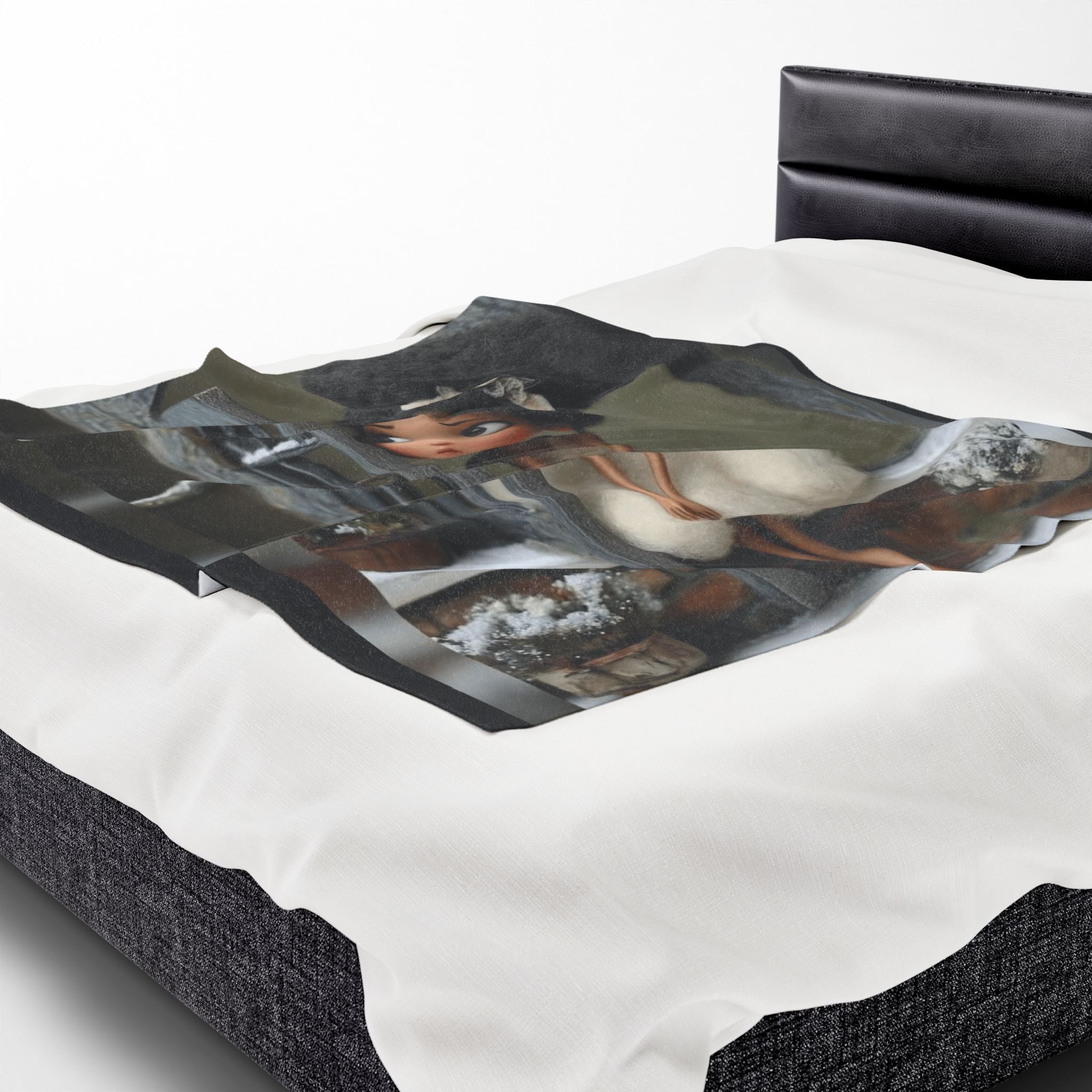 Cute Cozy Plush Blanket — Whimsical Ballerina Girl Velveteen Throw