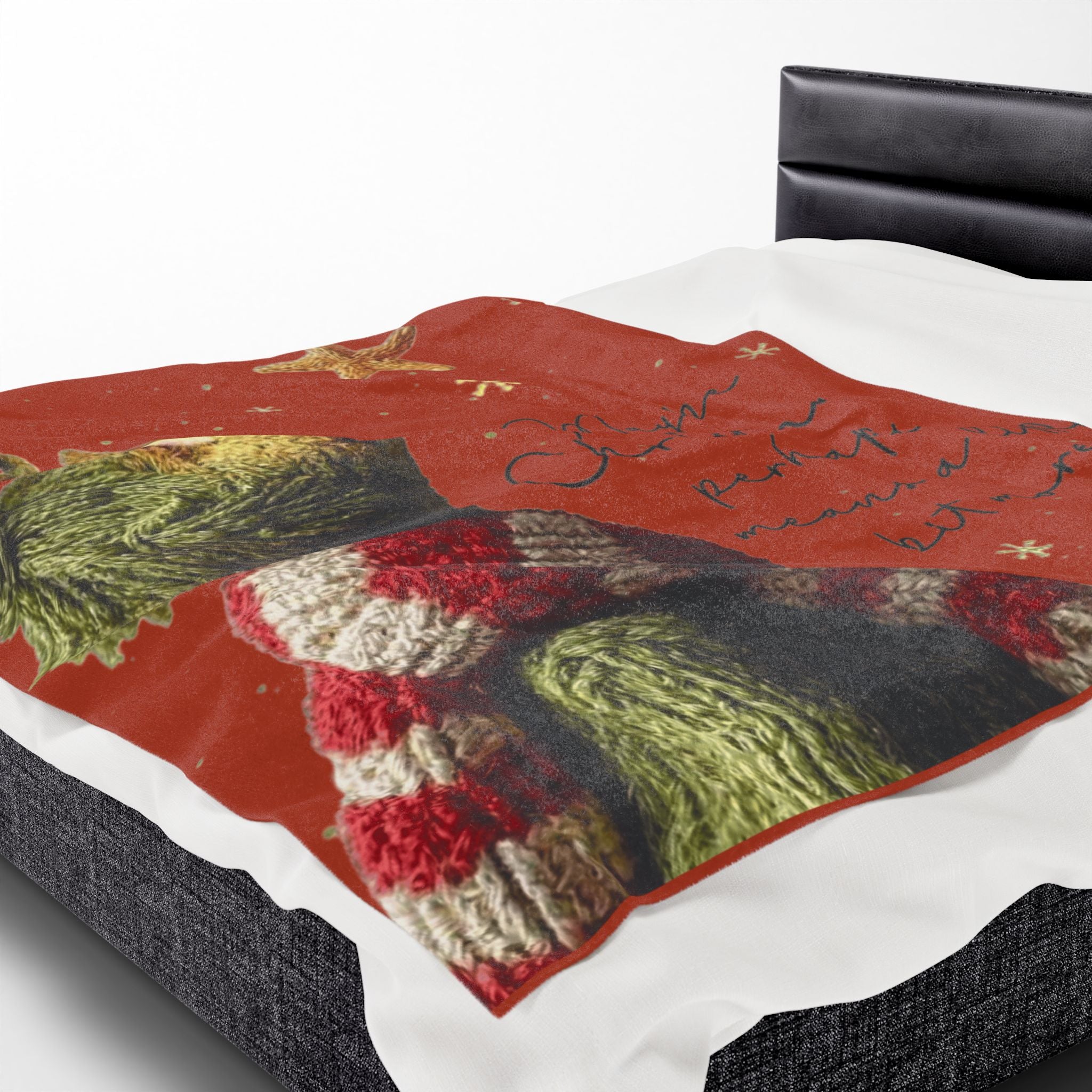 Christmas Plush Blanket  'Maybe Christmas, perhaps, means a little bit more' Cozy Holiday Throw