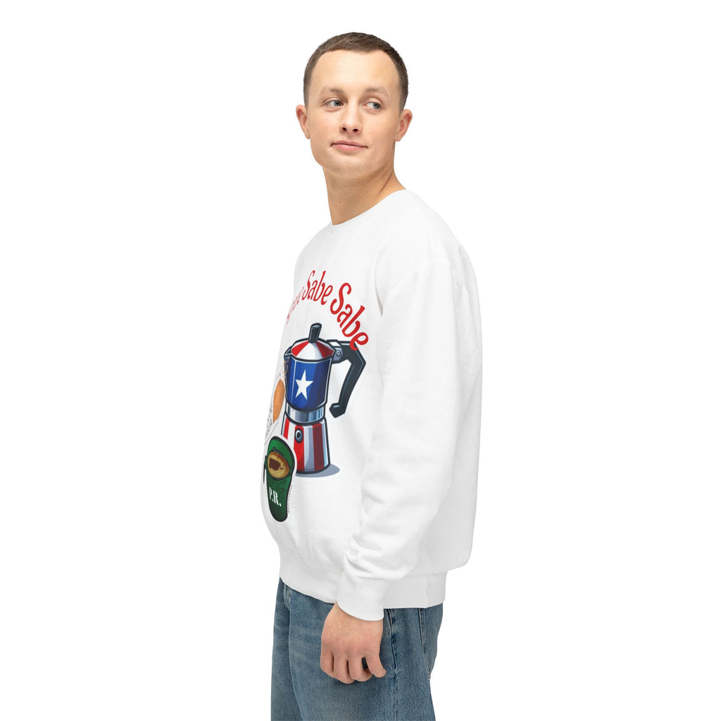 Crewneck Sweatshirt — "El que Sabe Sabe" Puerto Rico Coffee Design