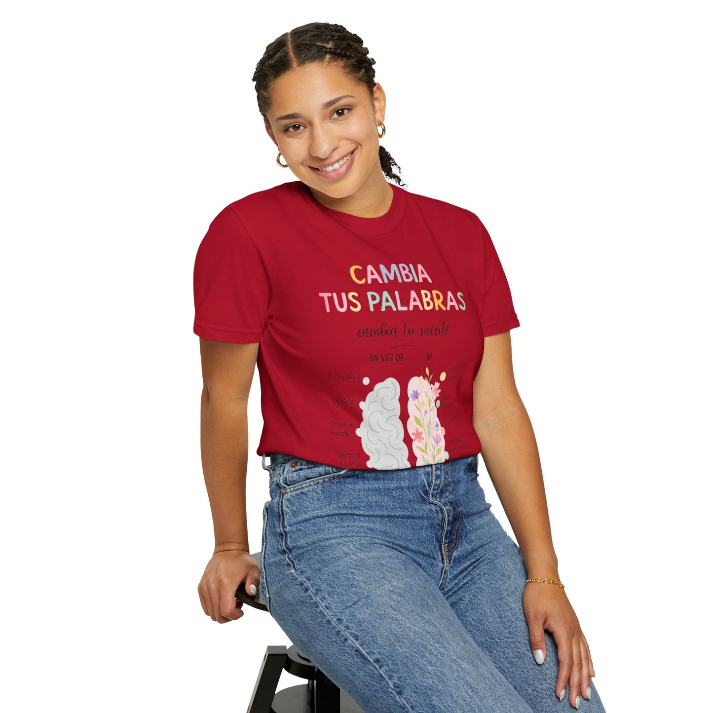 Cambia Tus Palabras Floral Positivity T-Shirt