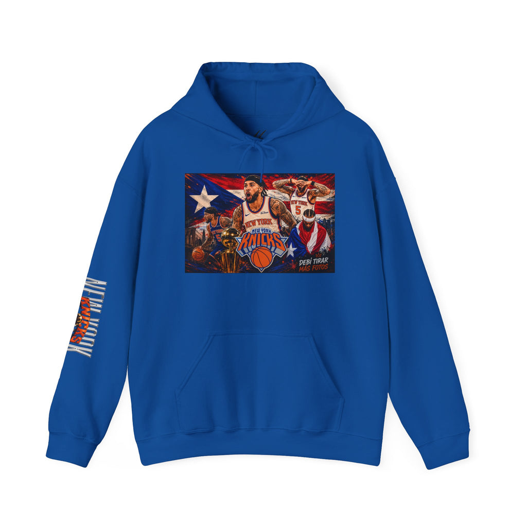 NY-K Retro Player Collage Hoodie — Basketball Fan Sweatshirt