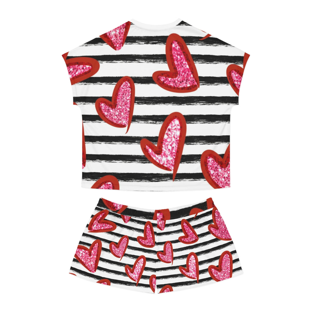 Winter Wonderland Pajamas | Cozy Holiday Family Set | Matching Christmas Sleepwear Heart-Print Women's Pajama Set for Cozy Nights