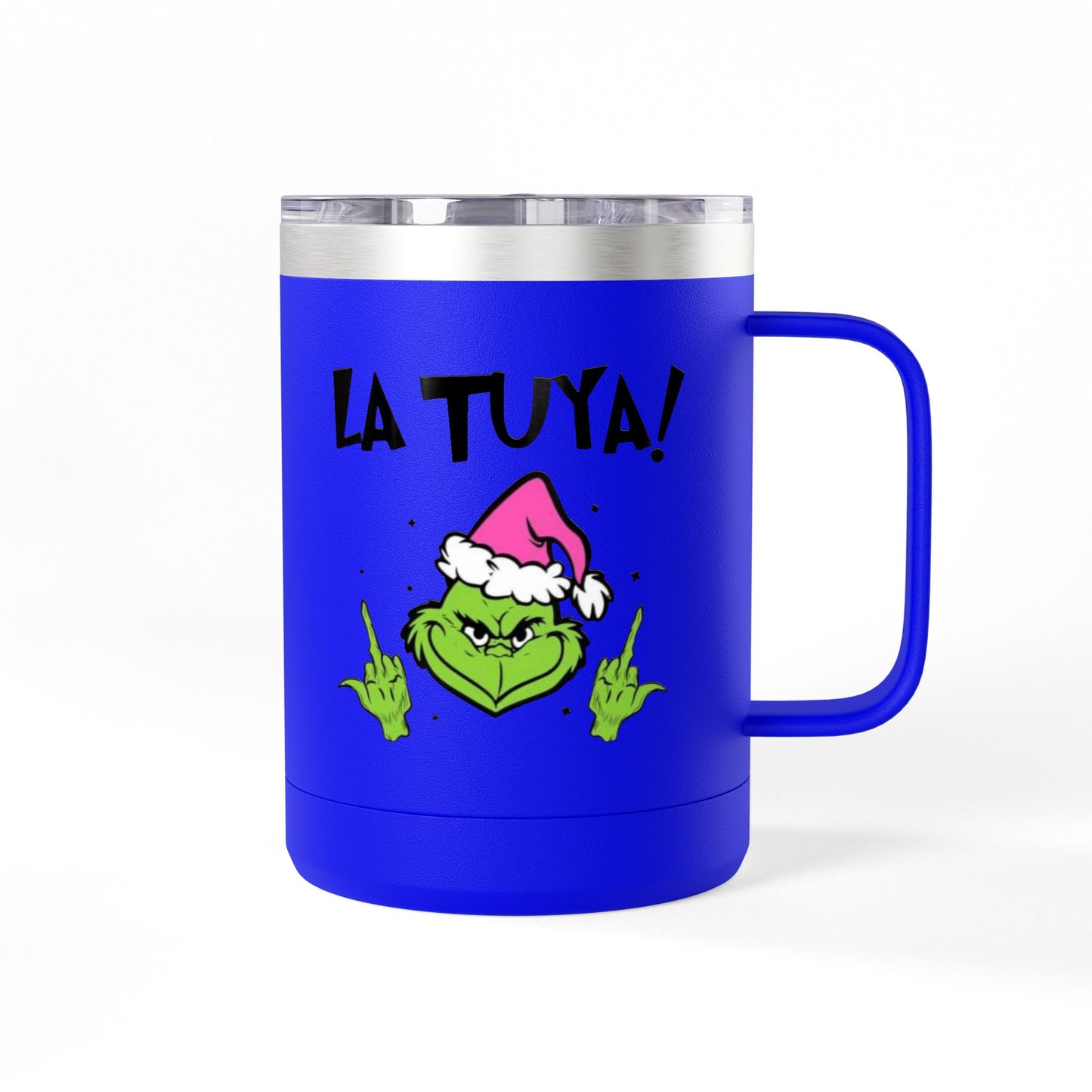 Holiday Grinch Coffee Mug Tumbler - 15oz Vaso / Taza de Acero Inoxidable – Diseño Navideño
