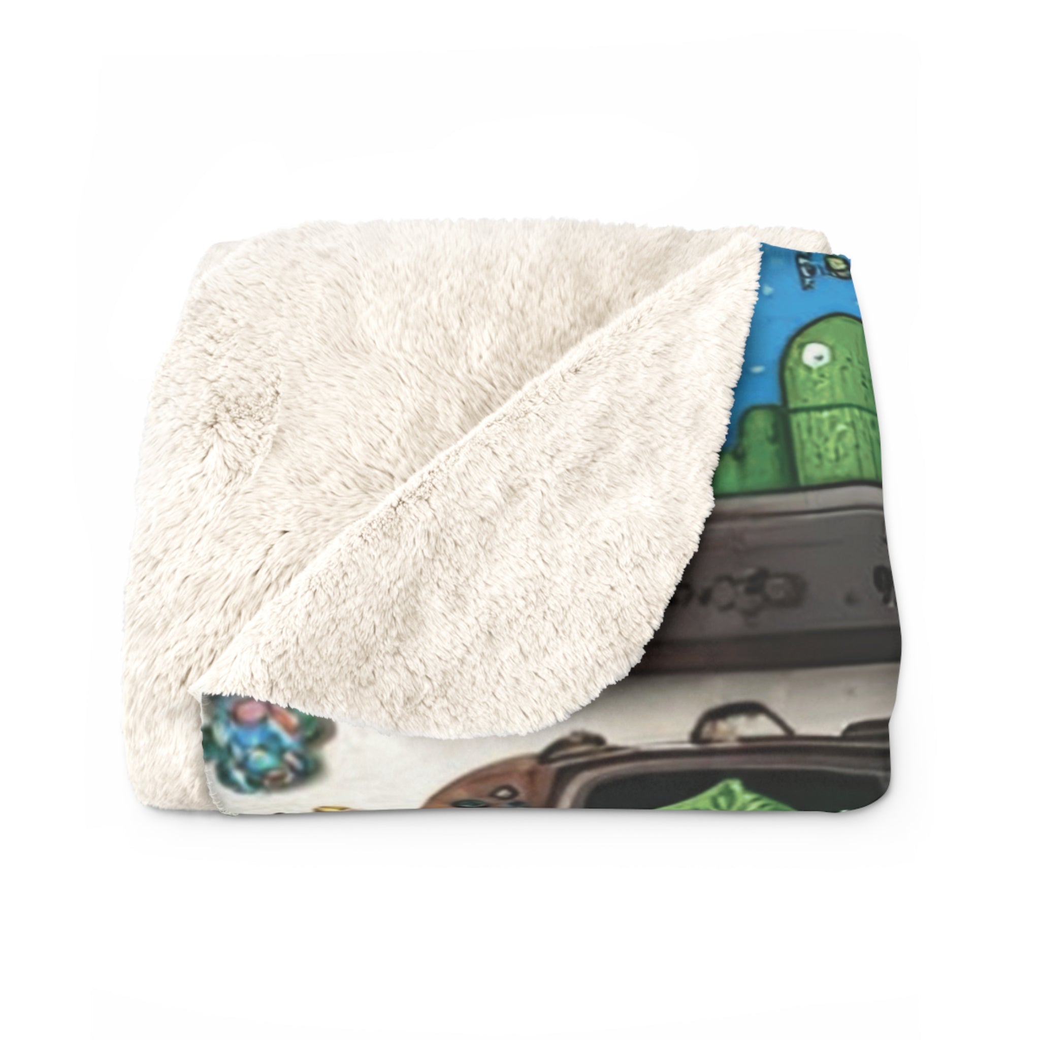Kids Cartoon Blanket Retro Video Game Plush Throw