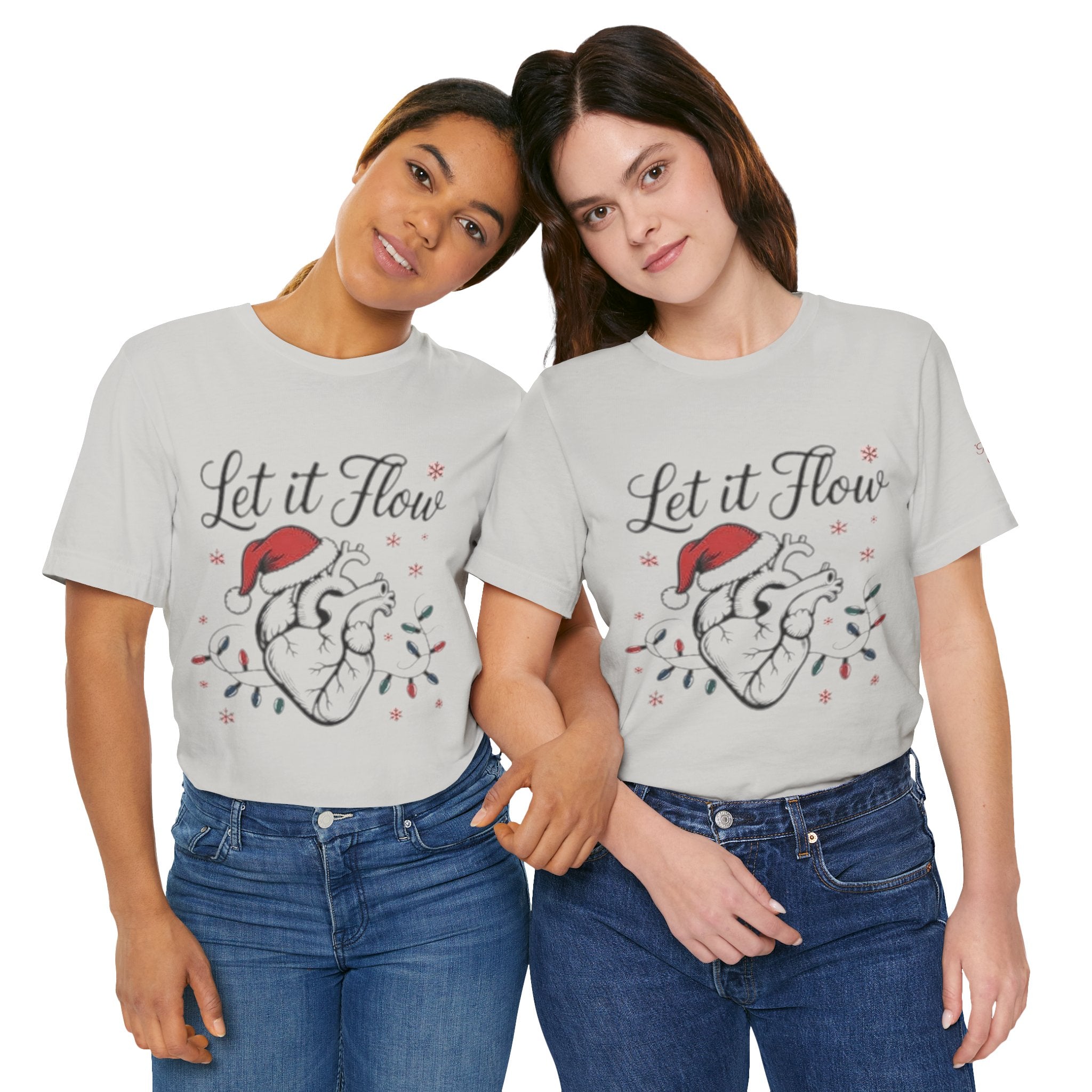 Let It Flow Heart Tee  Christmas Anatomical Heart Shirt