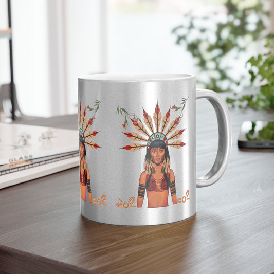 TAINO PUERTO RICAN Metallic Mug (Silver Gold)