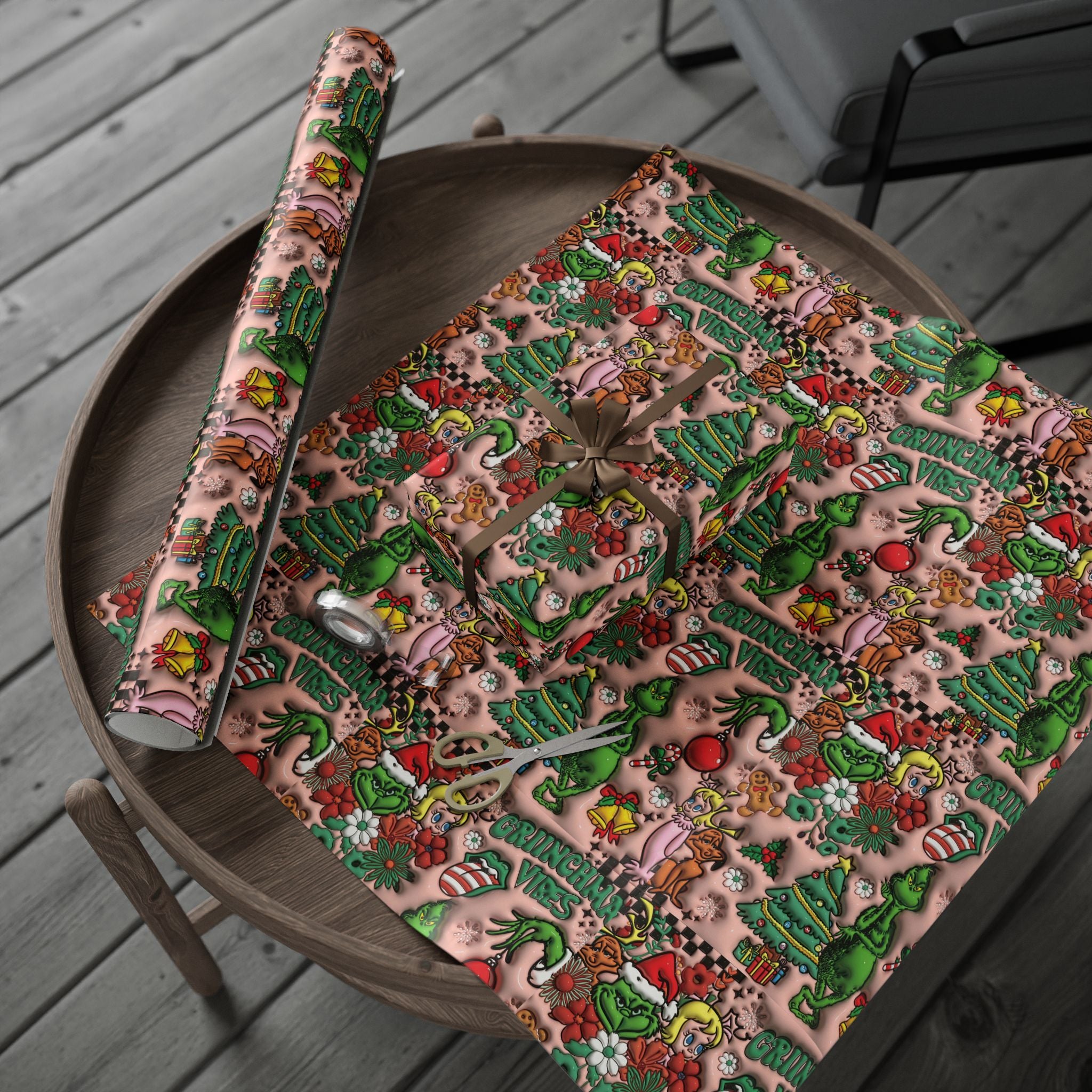 Christmas Cookie & Holly Wrapping Paper Roll — Festive Baking Pattern Gift Wrap