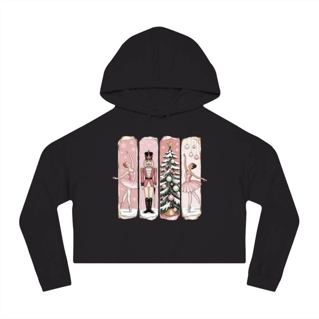 Nutcracker Ballerina Cropped Hoodie  Holiday Dance Sweater Cartoon Christmas T-shirts and Sweaters