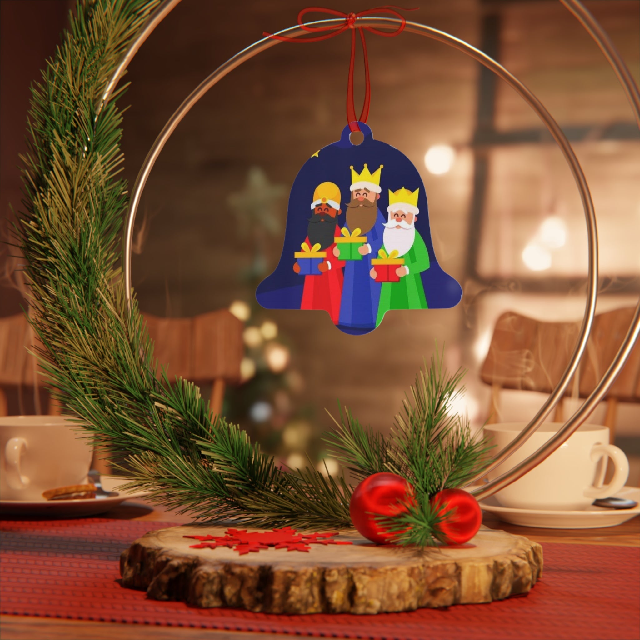 Christmas Metal Ornaments with Three Kings Design