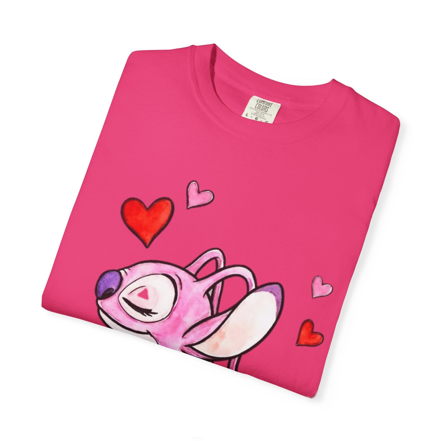 T-Shirt — Cute Pink Cartoon Creature with Hearts | Valentine’s Gift Tee
