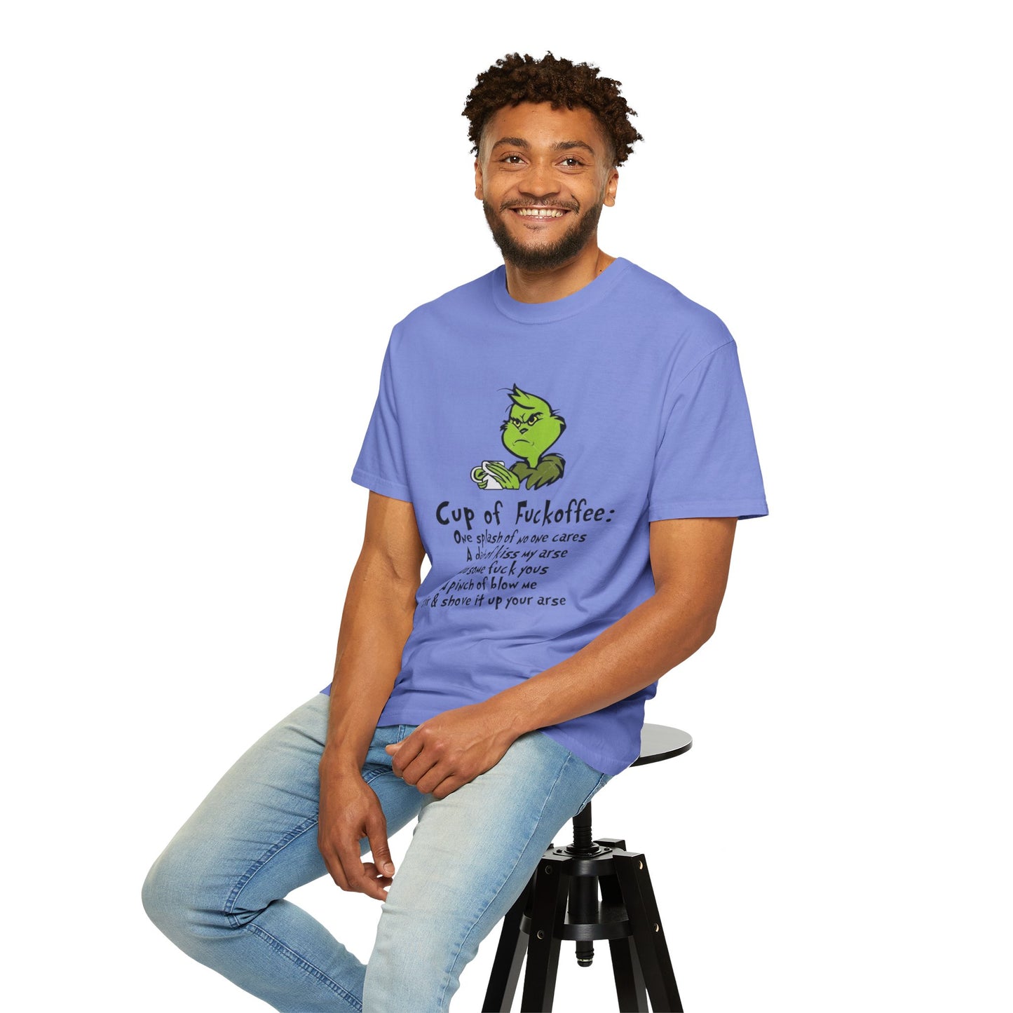 Holiday Graphic Tees  Cozy Festive Wear Funny Grinch-Inspired Unisex T-Shirt Cup of Fuckoffee