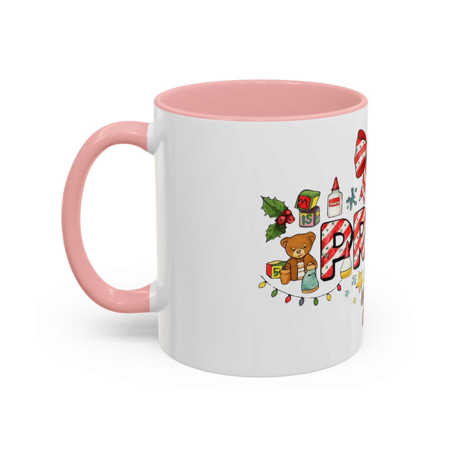 Holiday Teacher Coffee Mug 'PRE-K' Festive Gingerbread & Candy Cane Design (11/15oz) School Staff Christmas Mug Collection