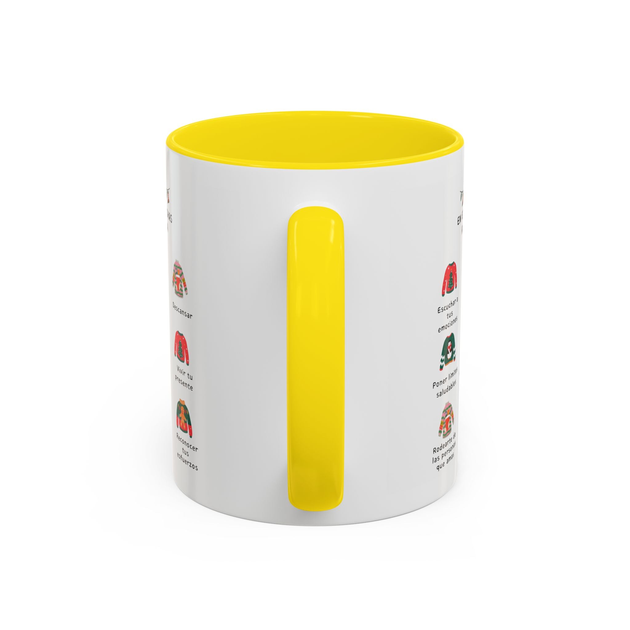 Coffee Mug — 'En Estas Fechas Recuerda' Holiday Sweater Reminder Accent Mug (11/15oz)