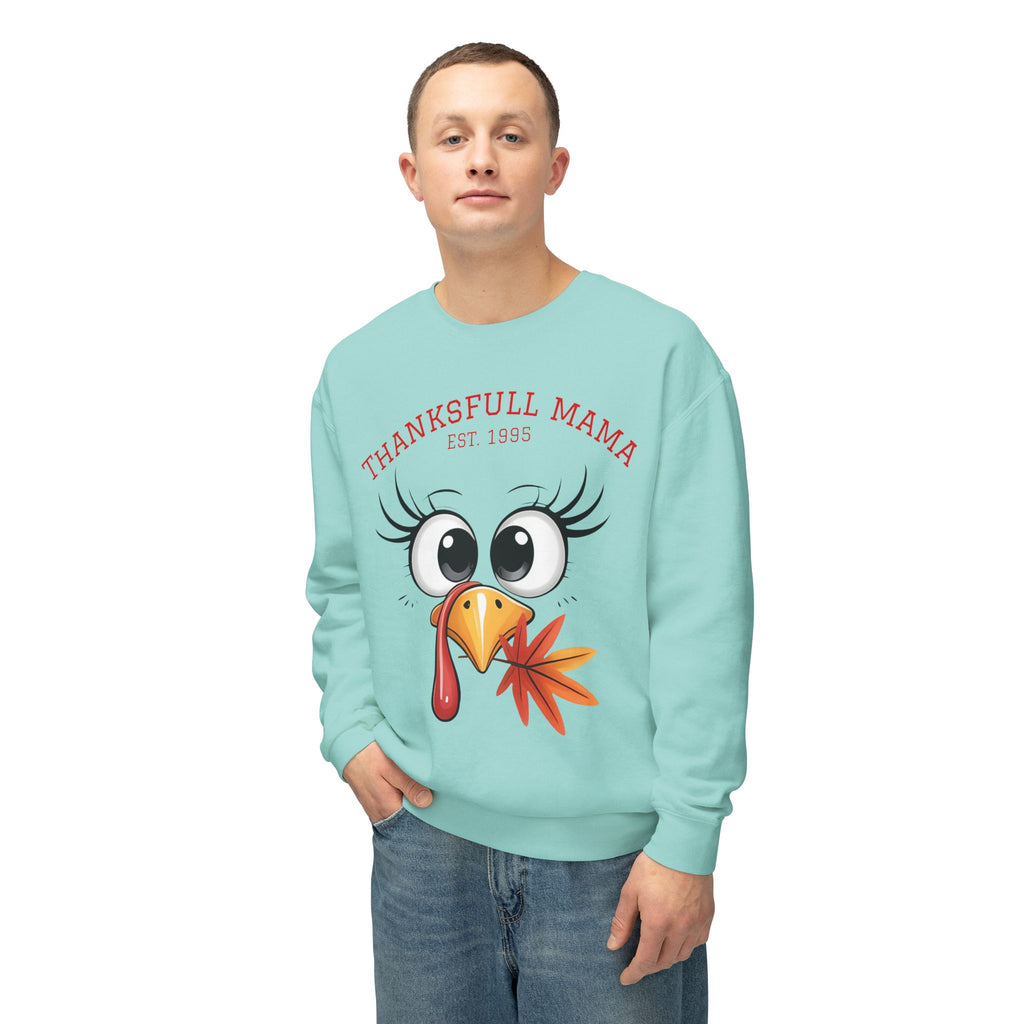 Thanksgiving Mama Sweatshirt  Cute Turkey Face "Thanksgfull Mama" Fall Pullover Fall T-Shirts and Sweatshirts Collection
