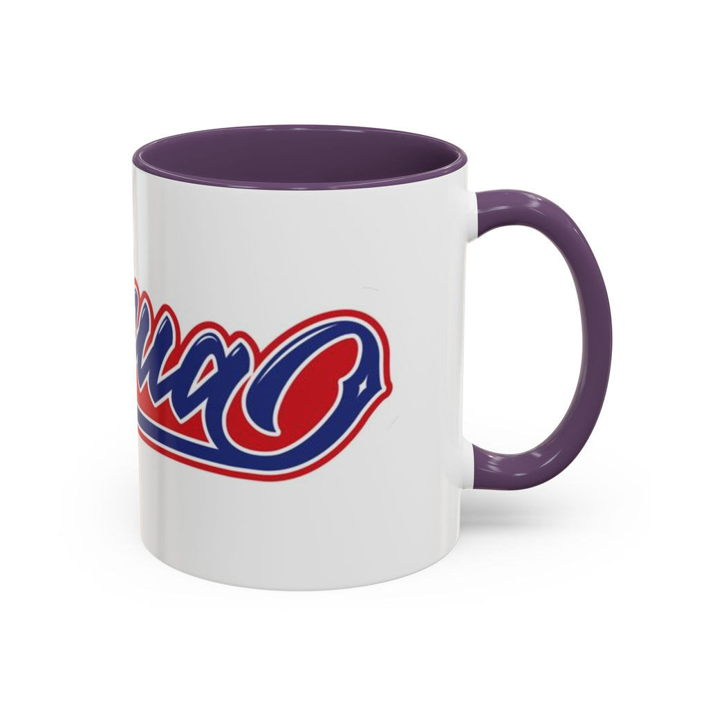 Puerto Rico Script Accent Coffee Mug — Retro Red & Blue 'Boricua' Design (11/15oz)