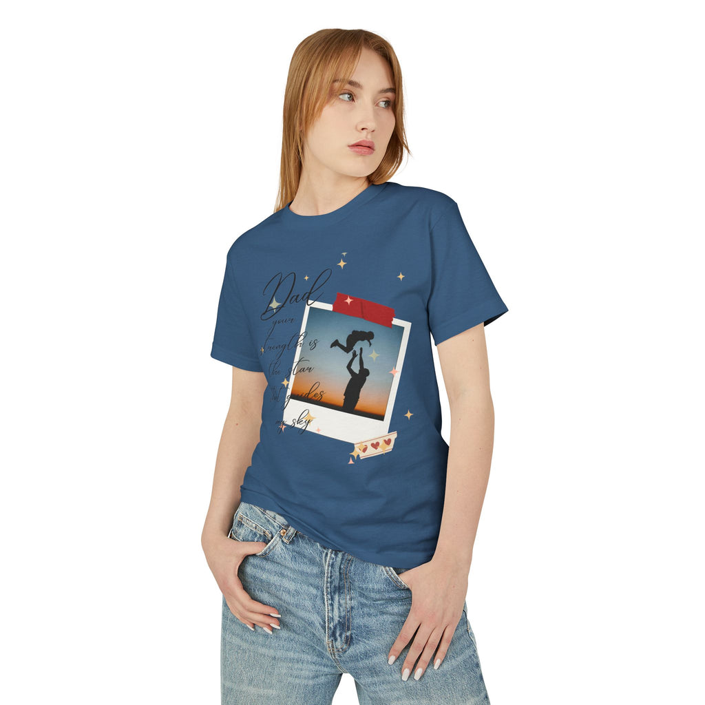 Dad & Daughter Sunset Photo Tee — "Dad, you're stronger than the storm"
