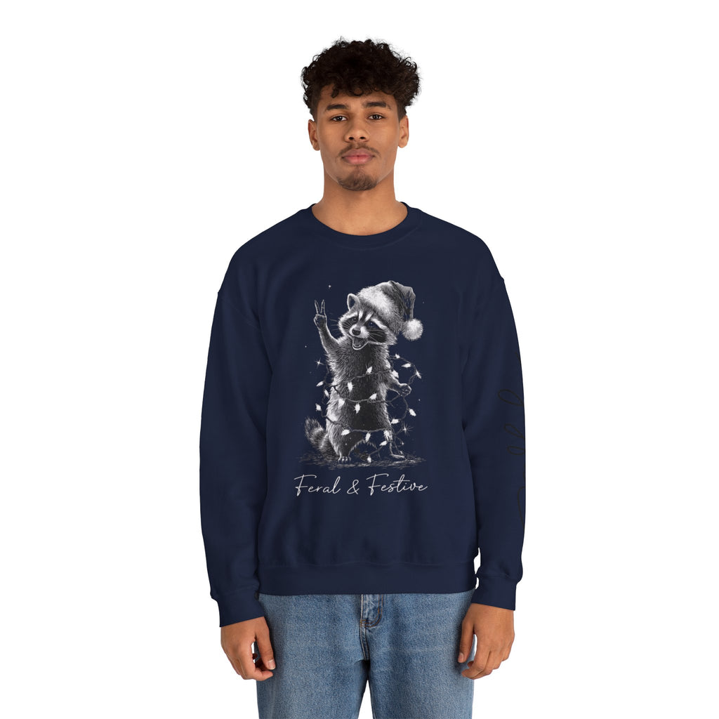 Holiday Raccoon Crewneck Sweatshirt Christmas Tshirts and sweaters,