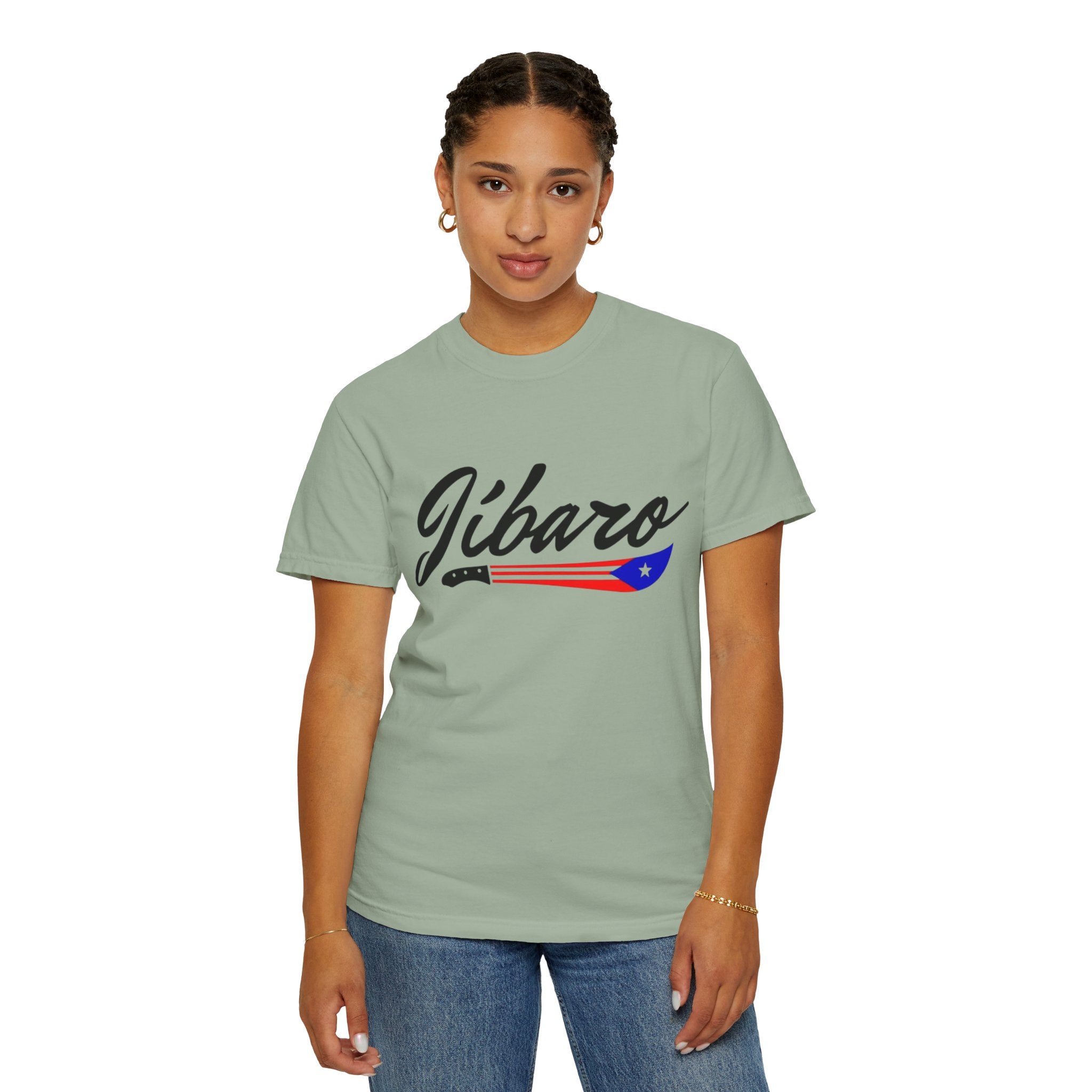 T-Shirt  "Jíbaro" Puerto Rican Heritage Tee (Back Machete  Sombrero de Paja Design) Puerto Rico’s Navidades