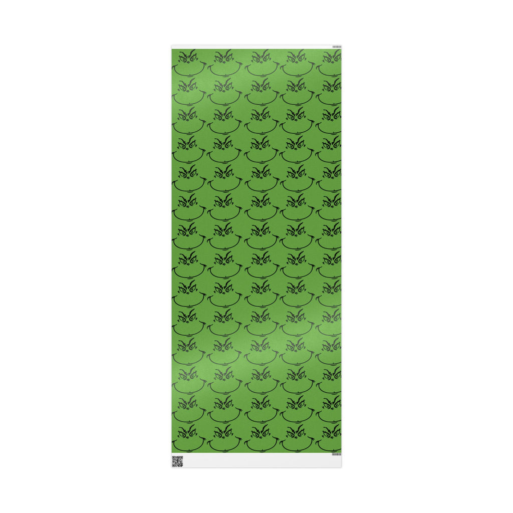 The Grench Wrapping Paper Roll  Green Tribal Swirl Gift Wrap (Holiday & Birthday)