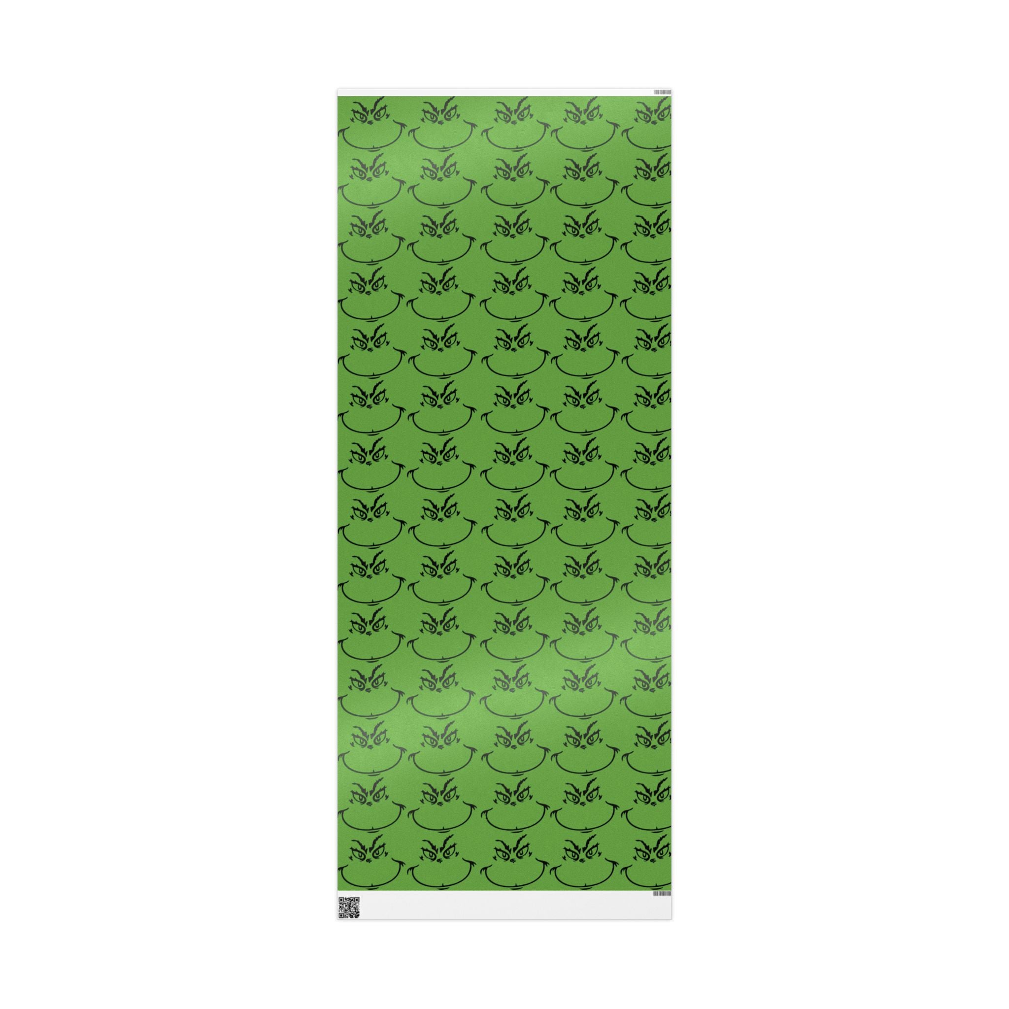 The Grench Wrapping Paper Roll  Green Tribal Swirl Gift Wrap (Holiday & Birthday)