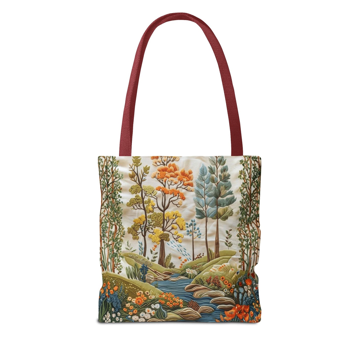 Scenic Meadow Tote Crochet-Decorated Tote Bags