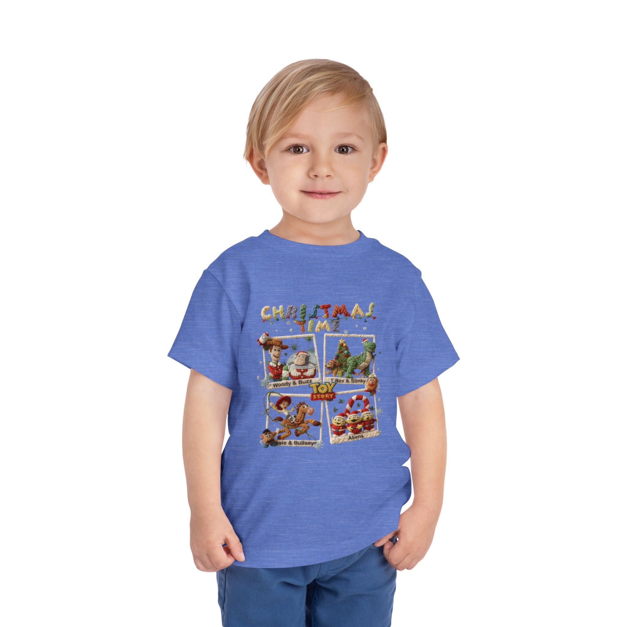 Christmas Time Toddler Tee  Cute Holiday Toy & Santa Print