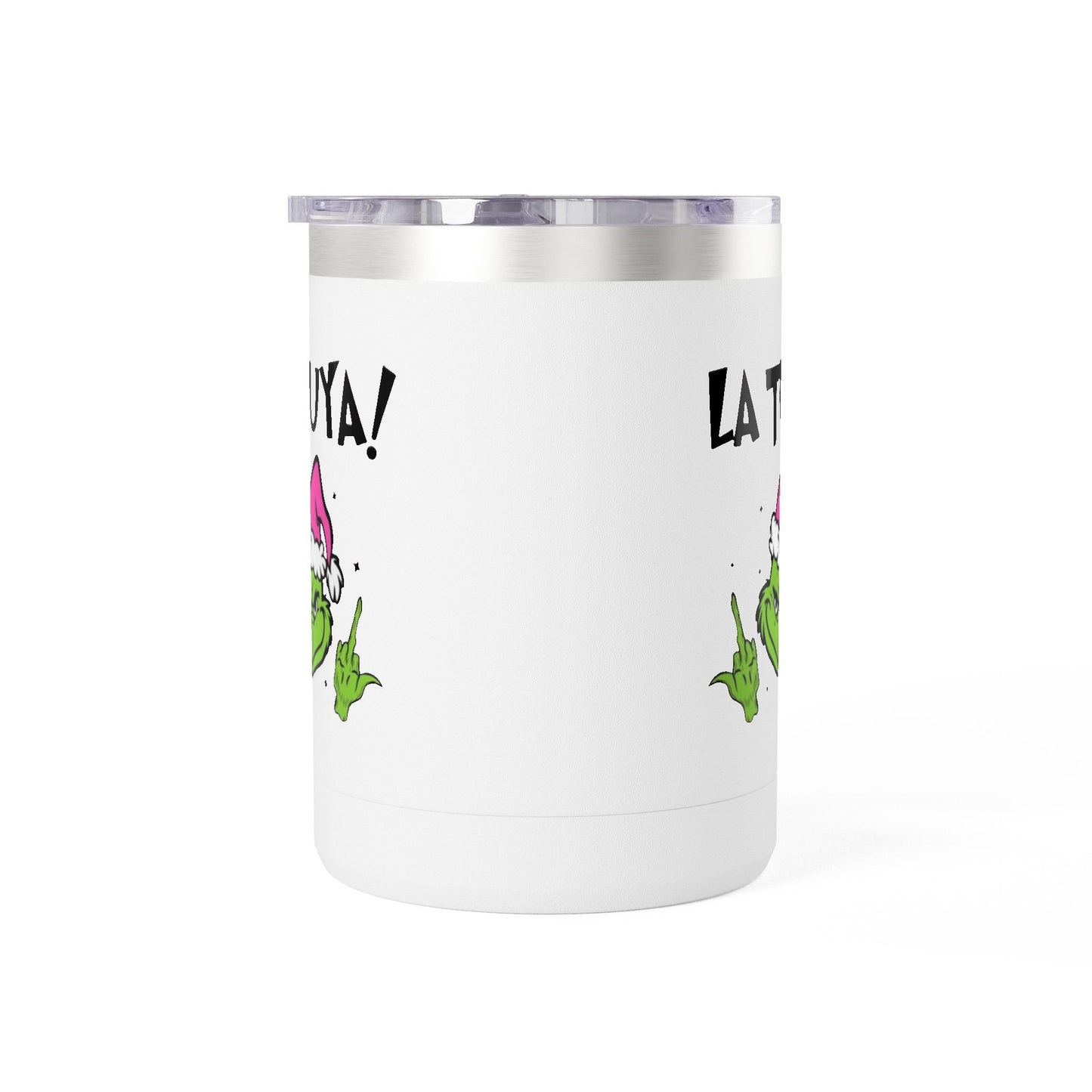 Holiday Grinch Coffee Mug Tumbler - 15oz Vaso / Taza de Acero Inoxidable – Diseño Navideño
