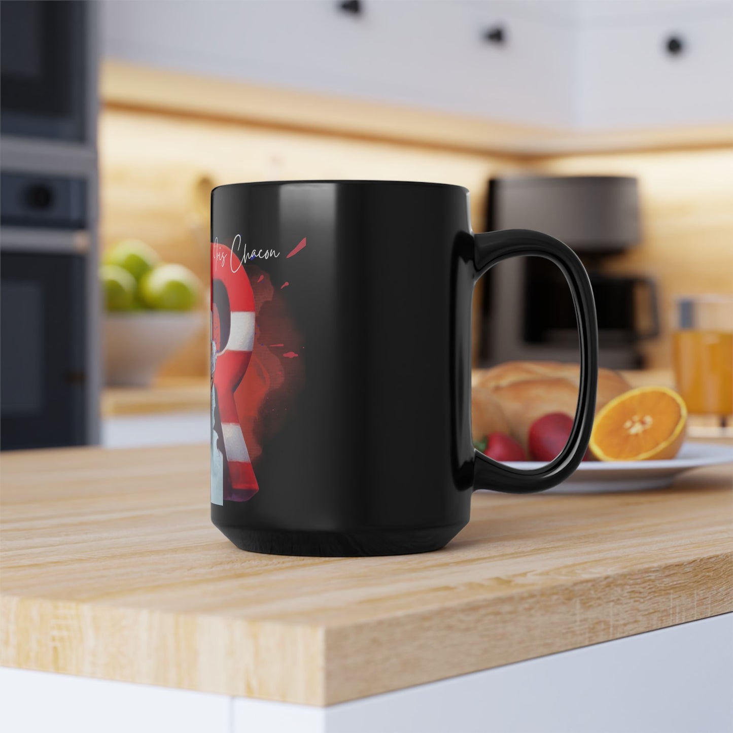 Iris Chacon Puerto Rican Pride Mug, 15oz Black Coffee Cup, Perfect Gift for Birthdays, Holidays, and Celebrations