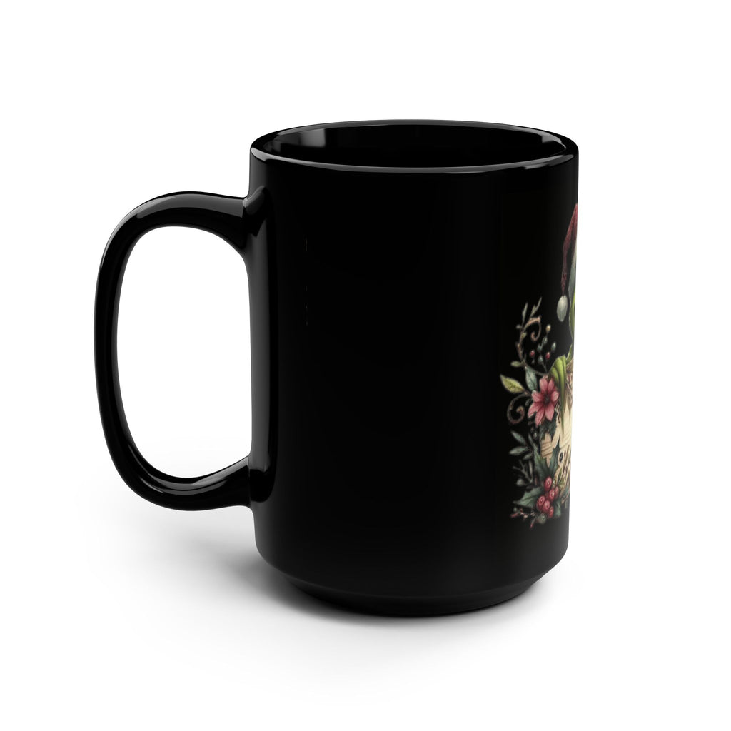 Grinch Holiday Mug - 15oz Black Coffee Cup with Festive Design Beverage Cup – Christmas Design