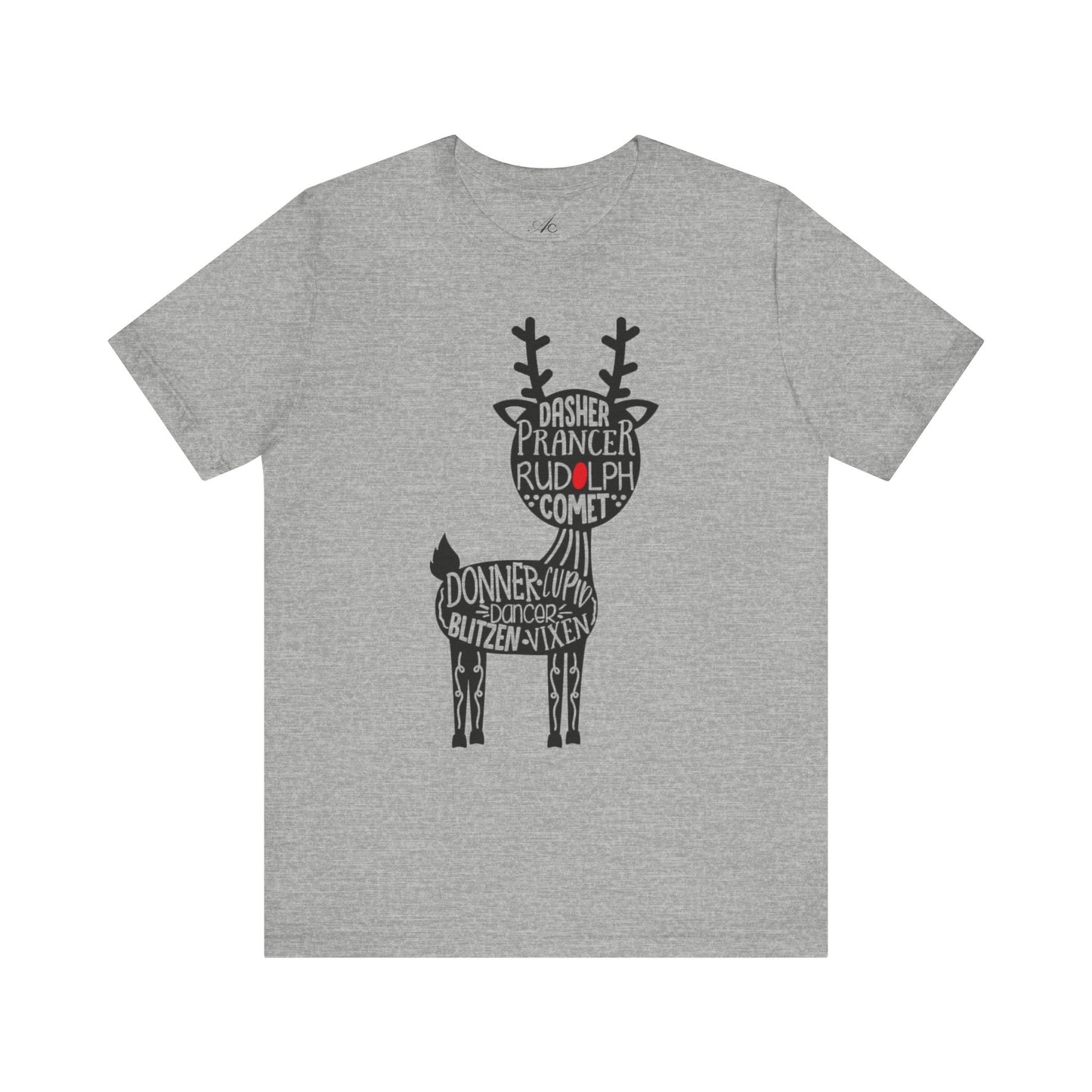 Christmas Reindeer Graphic Tee - Unisex Jersey Short Sleeve Shirt