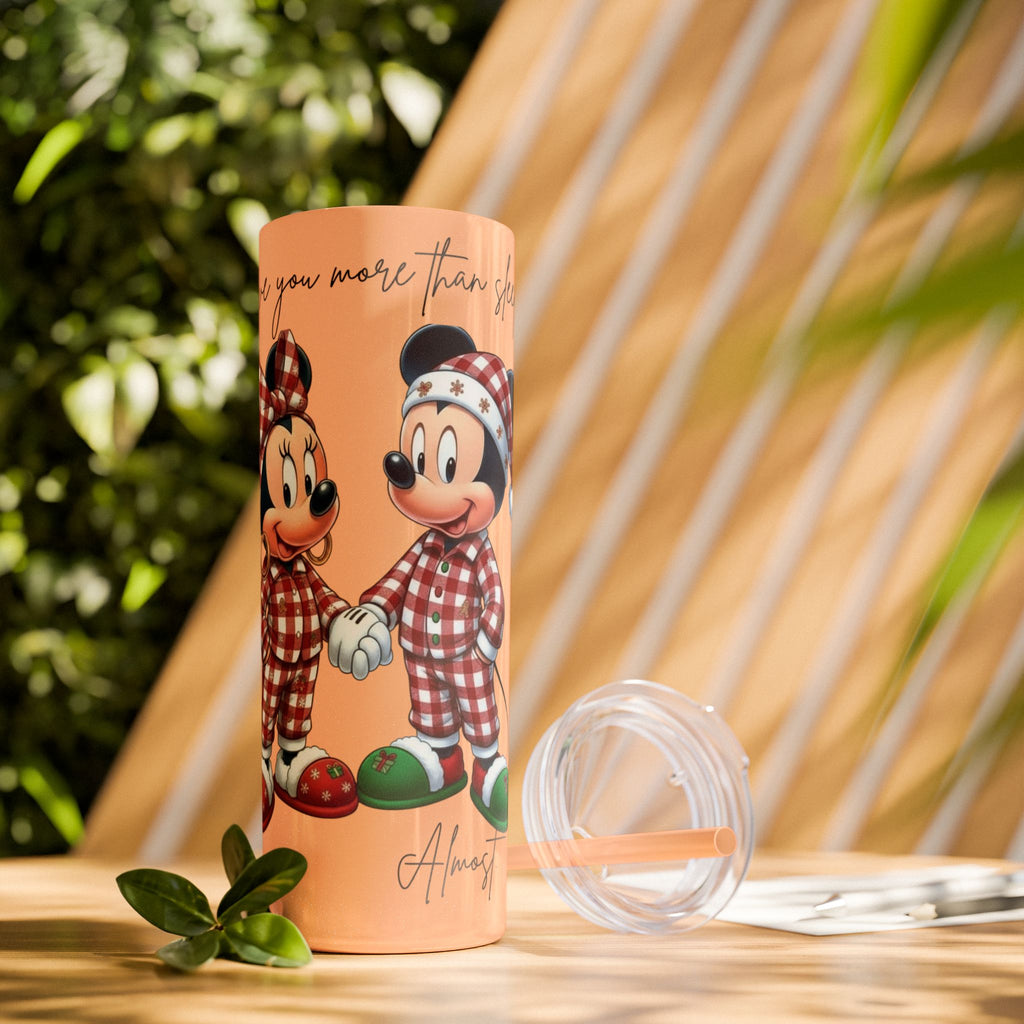 I Love You More Than Travel Tumbler — 20oz Skinny Cup with Straw