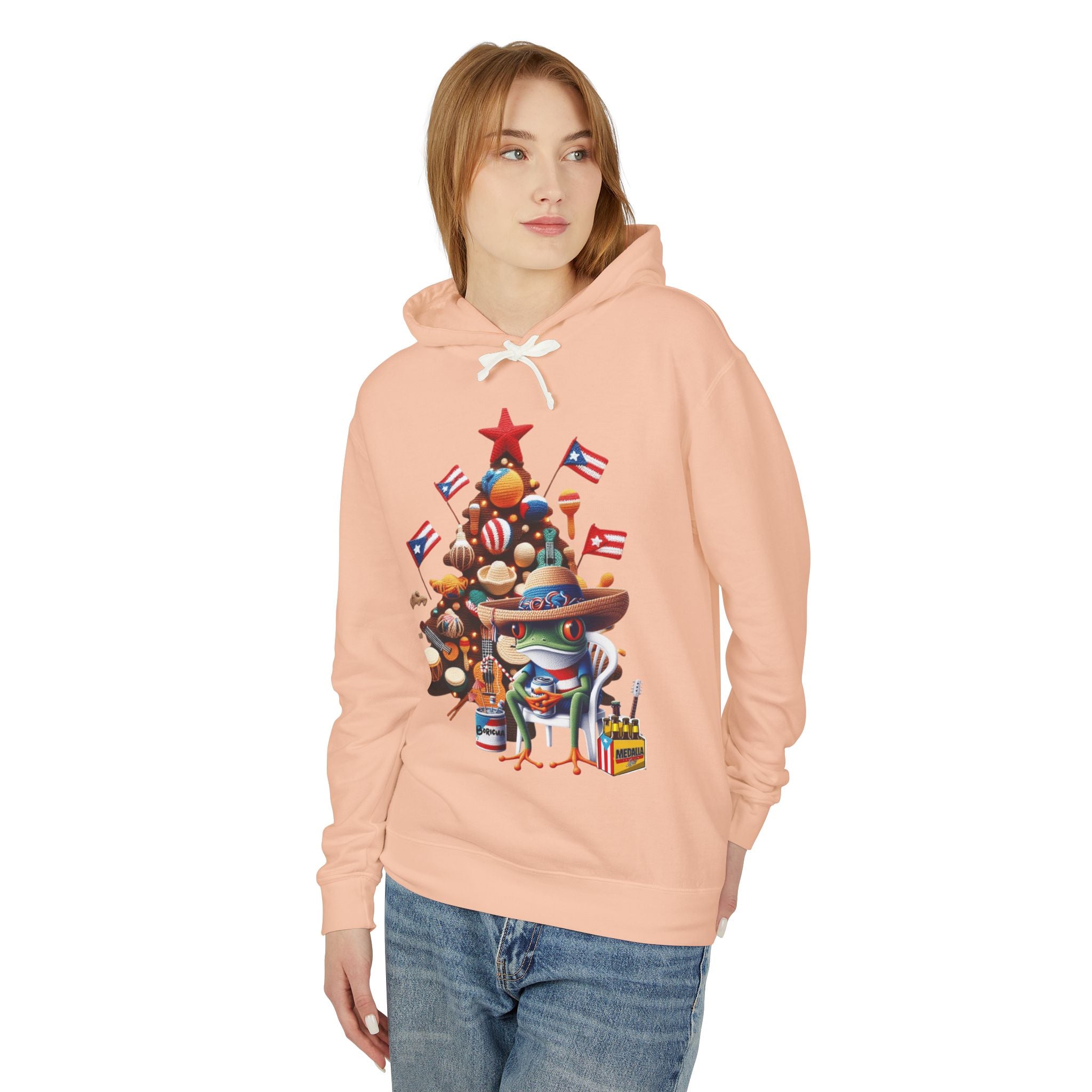 Puerto Rico Navidades Holiday Fiesta Hoodie — Puerto Rican Christmas Tree Graphic Sweatshirt