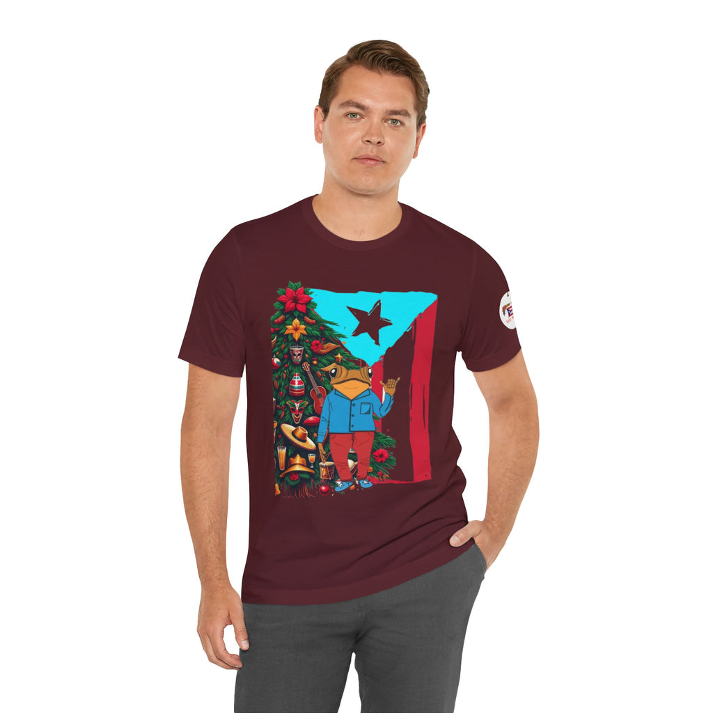 Puerto Rico Holiday T-Shirt  Coquí by Christmas Tree Graphic Puerto Rico’s Navidades