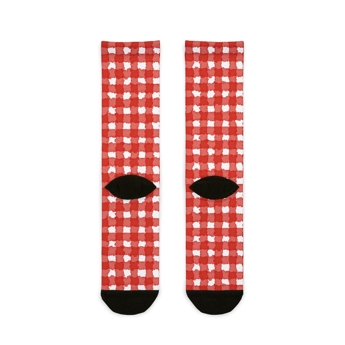 Red Gingham Crew Socks  Buffalo Plaid Sublimation Socks