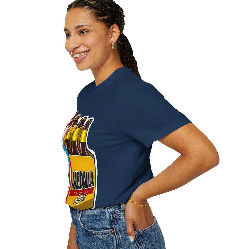 Medalla Light Beer T-Shirt  Navidad Boricua Holiday Tee Puerto Rico’s Navidades