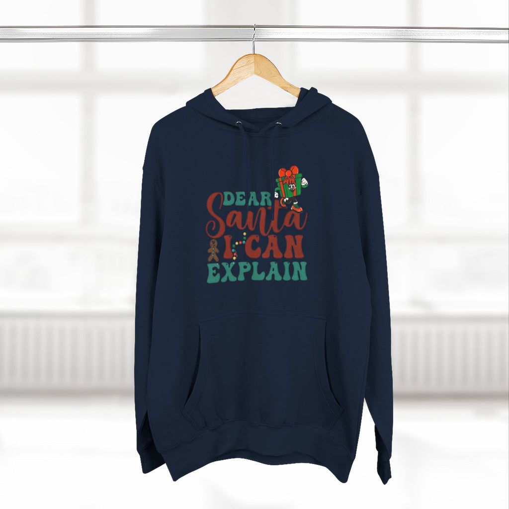 Christmas Hoodie “Dear Santa I Can Explain” Funny Holiday Pullover Christmas T-Shirts and Sweatshirts Collection
