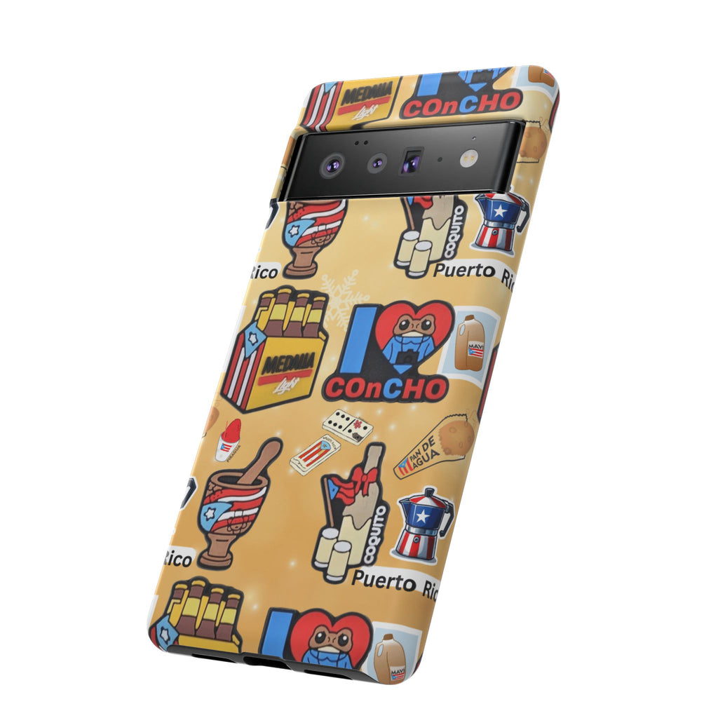 Puerto Rico Sticker Collage Tough Case  ‘I  Concho’ Pattern Phone Case