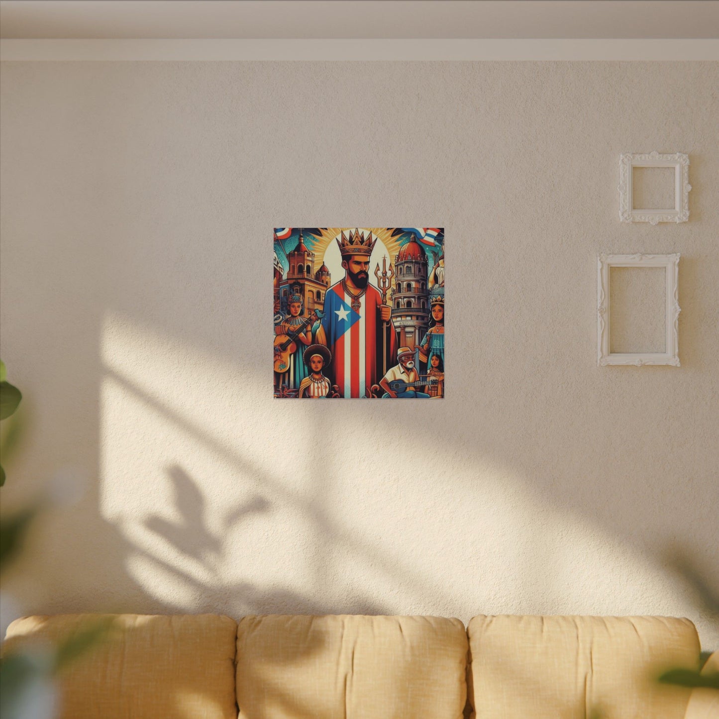 Vibrant Puerto Rican Art Canvas, Cultural Wall Decor, Celebration Decor, Unique Gift, Home Accent, Multi-Size