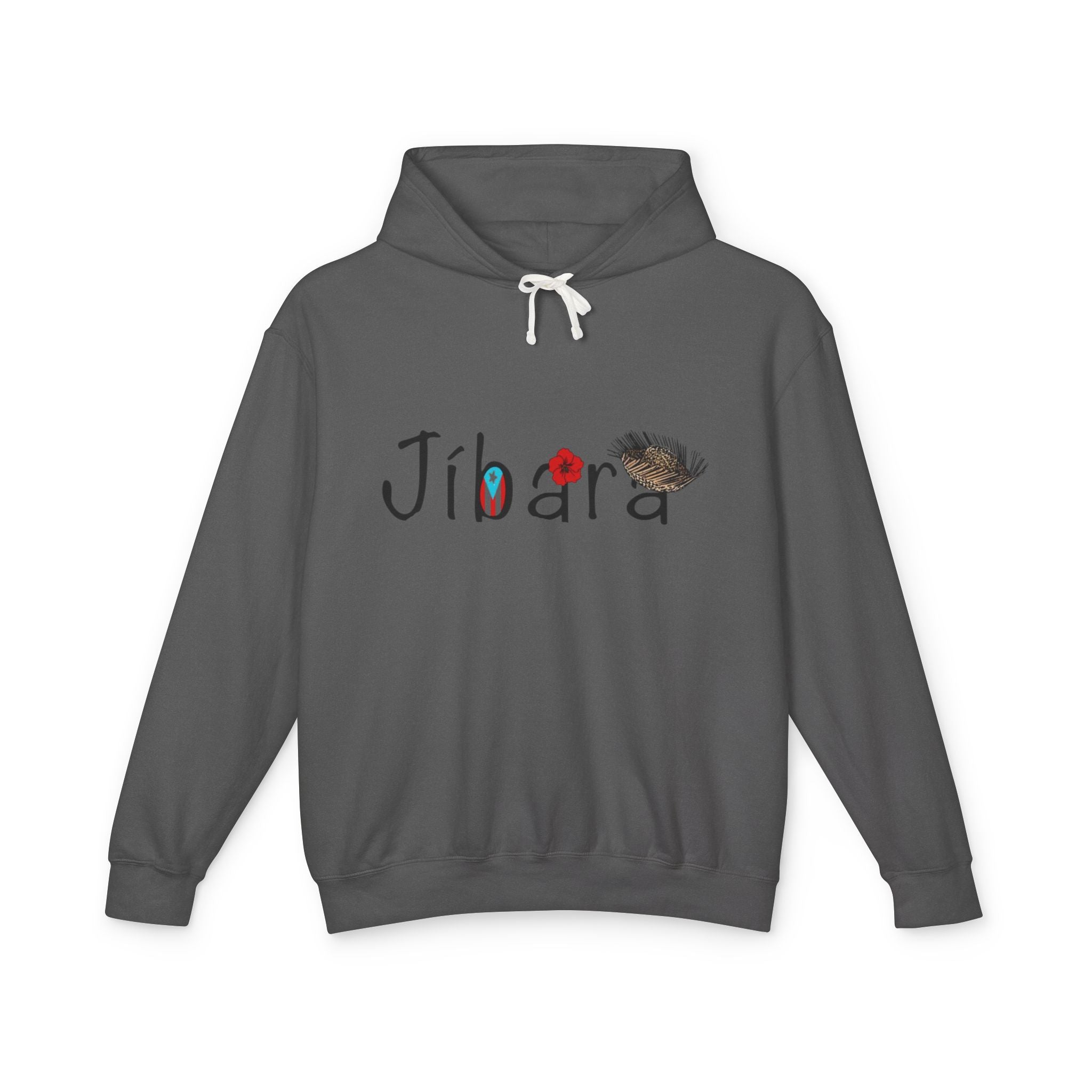 Jíbara Hoodie — Puerto Rican Heart Flag Lightweight Hooded Sweatshirt