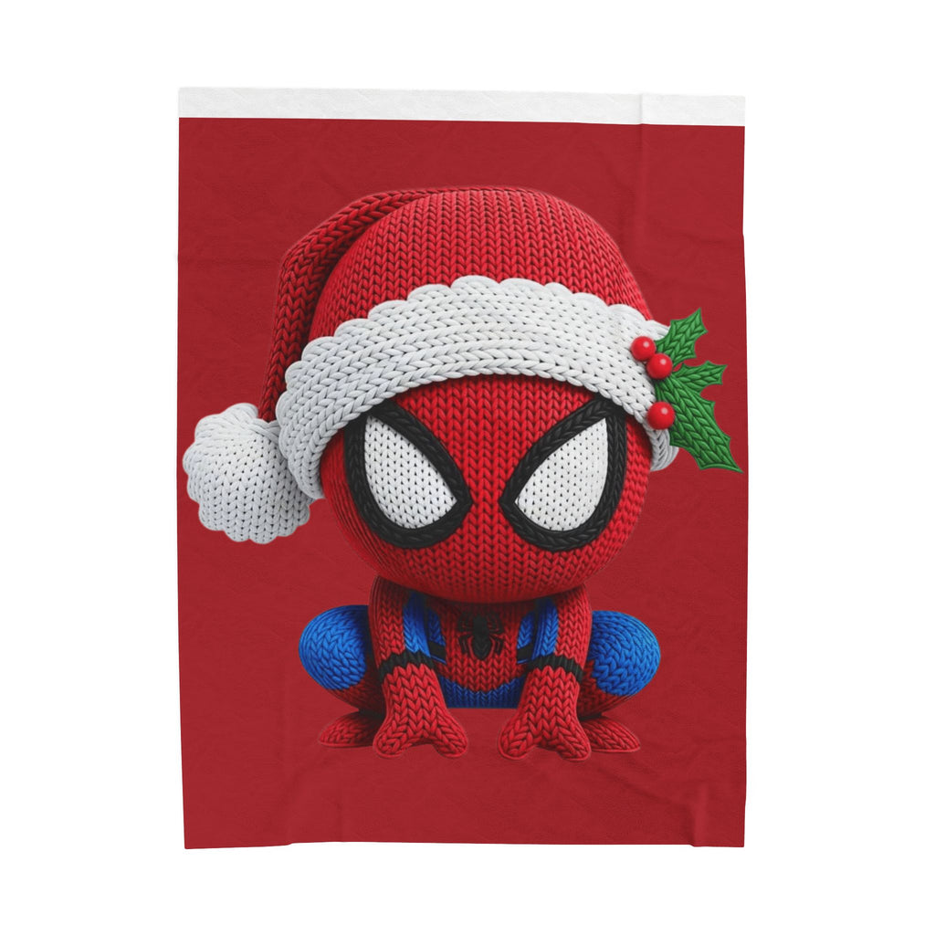 Magical Christmas Cartoon Blanket Christmas Spider Plush Blanket Cute Santa Hat Knit Spider-Man Throw