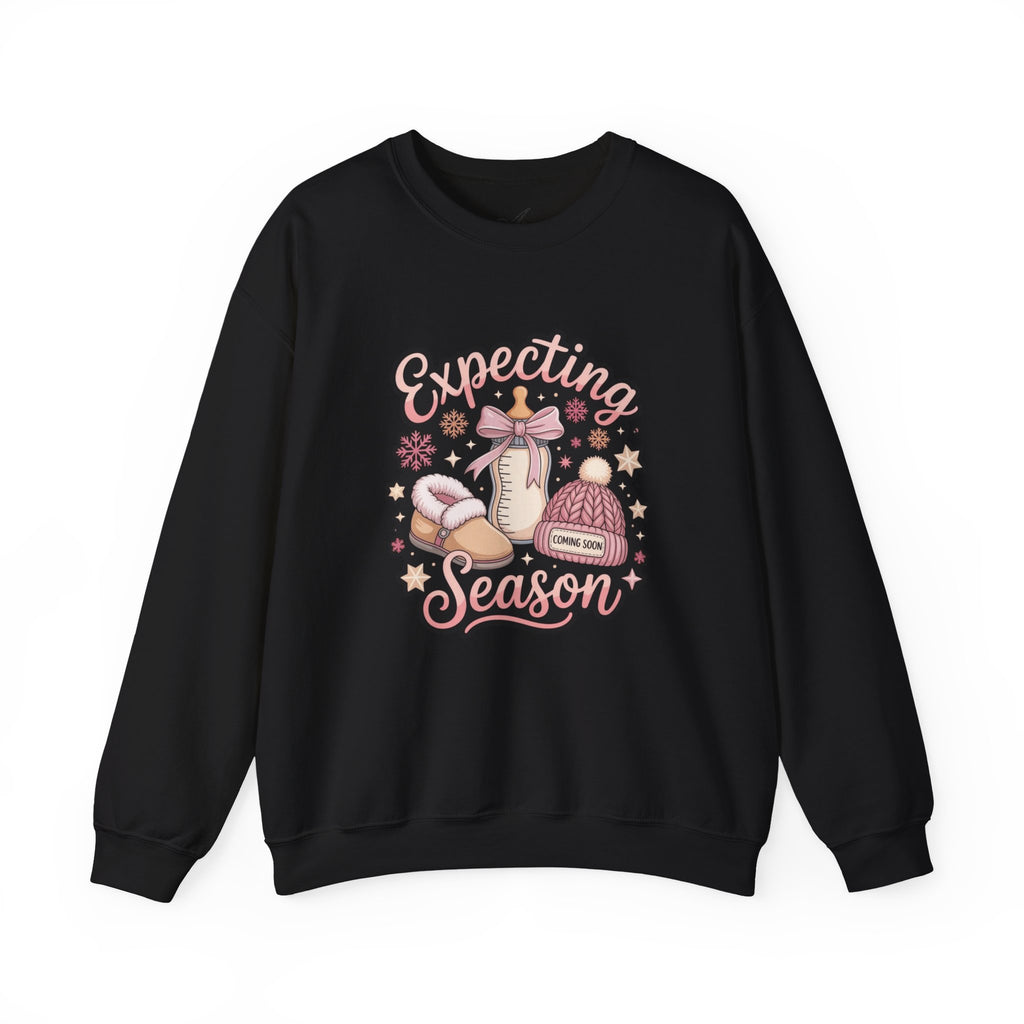 Expecting Season Sweatshirt  Cute Pregnancy Announcement Pullover Cartoon Christmas T-shirts and Sweaters