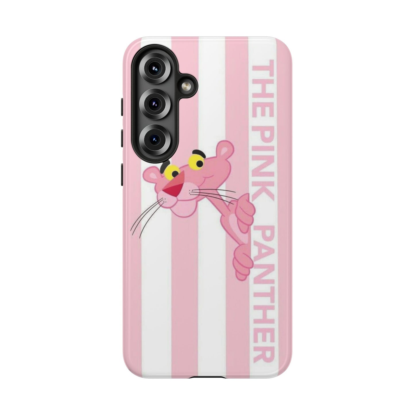 Pink Panther Tough Case Retro Striped Phone Case with "The Pink Panther" Design
