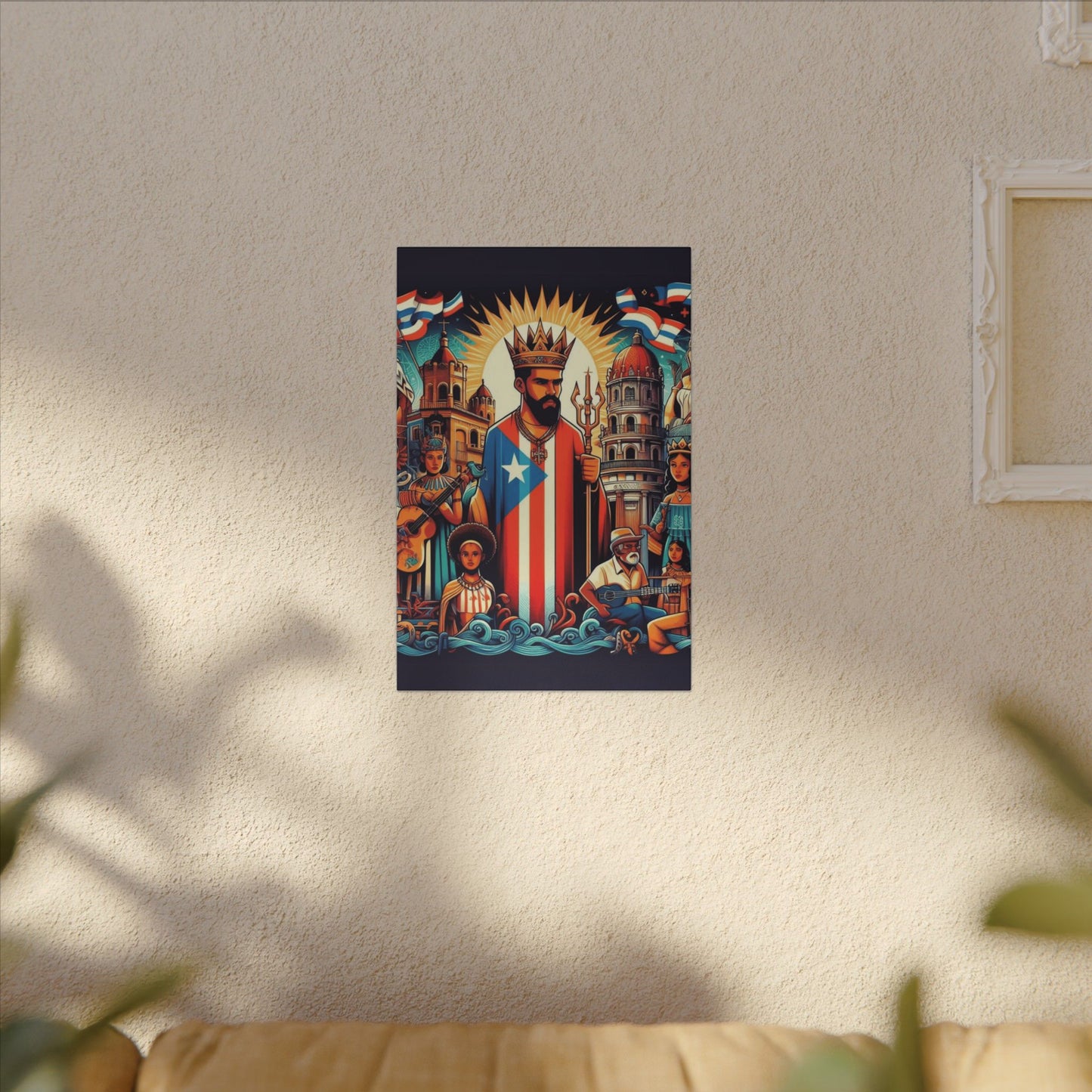 Vibrant Puerto Rican Art Canvas, Cultural Wall Decor, Celebration Decor, Unique Gift, Home Accent, Multi-Size