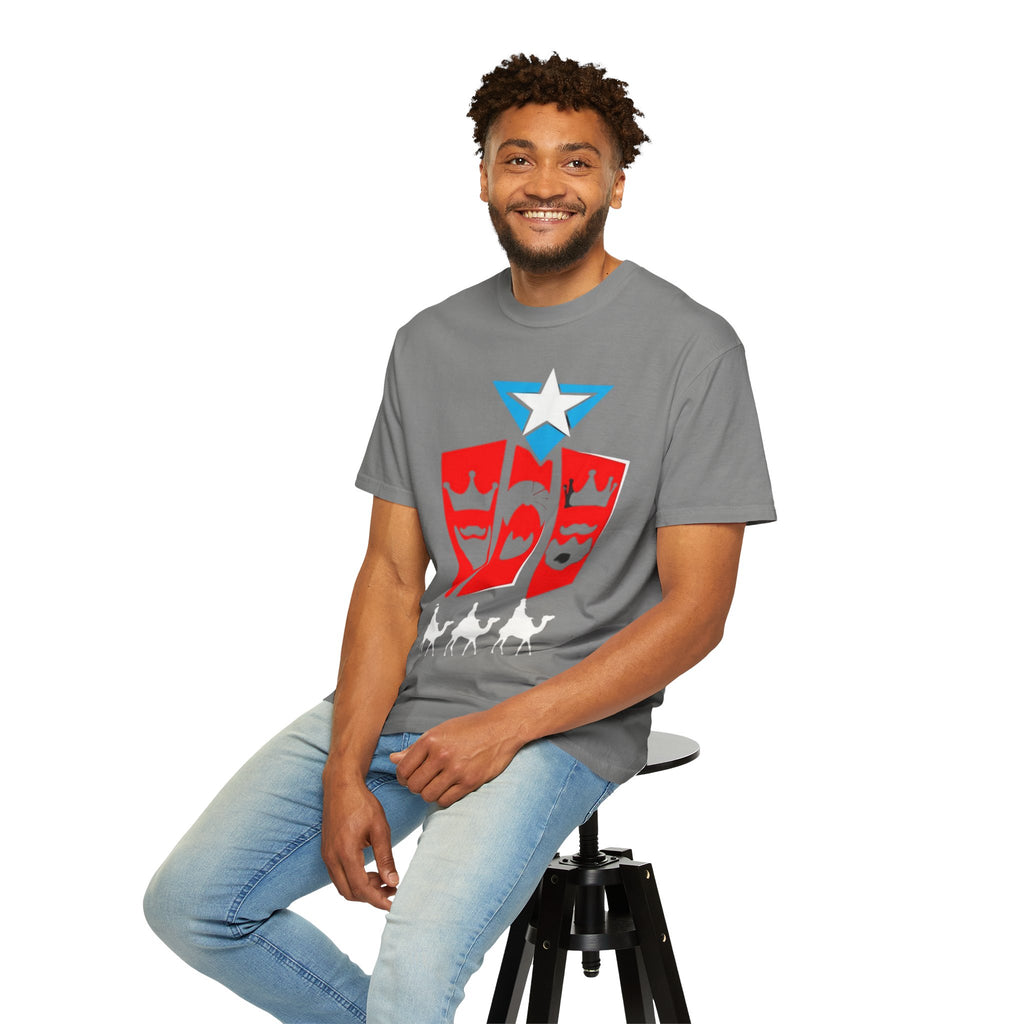 The Three Kings T-Shirt — Puerto Rican Three Kings Graphic Tee (Star & Crown Silhouettes)